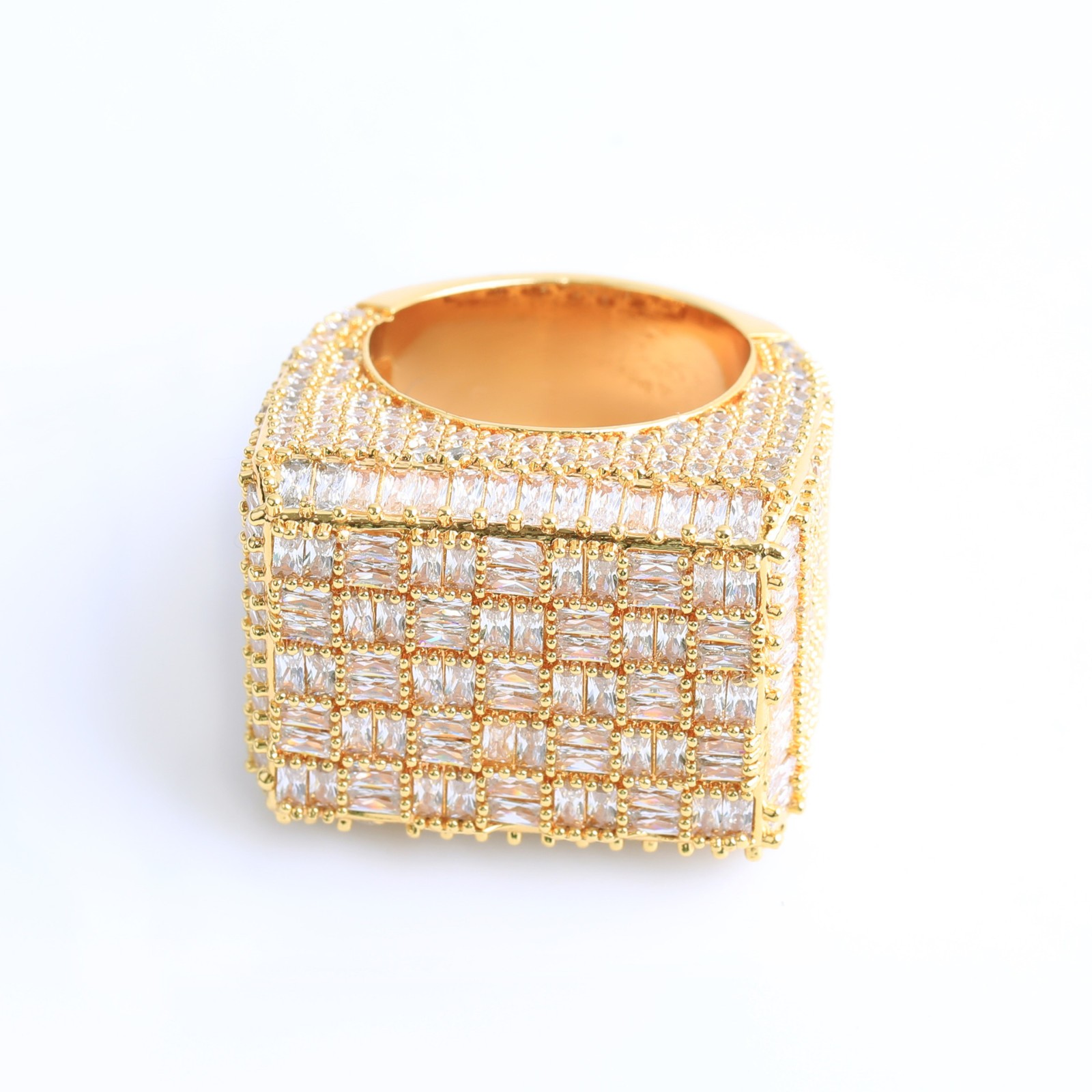 Miami Hip Hop Copper Iced Out Prong set with Cubic Zirconia Ring 7-12