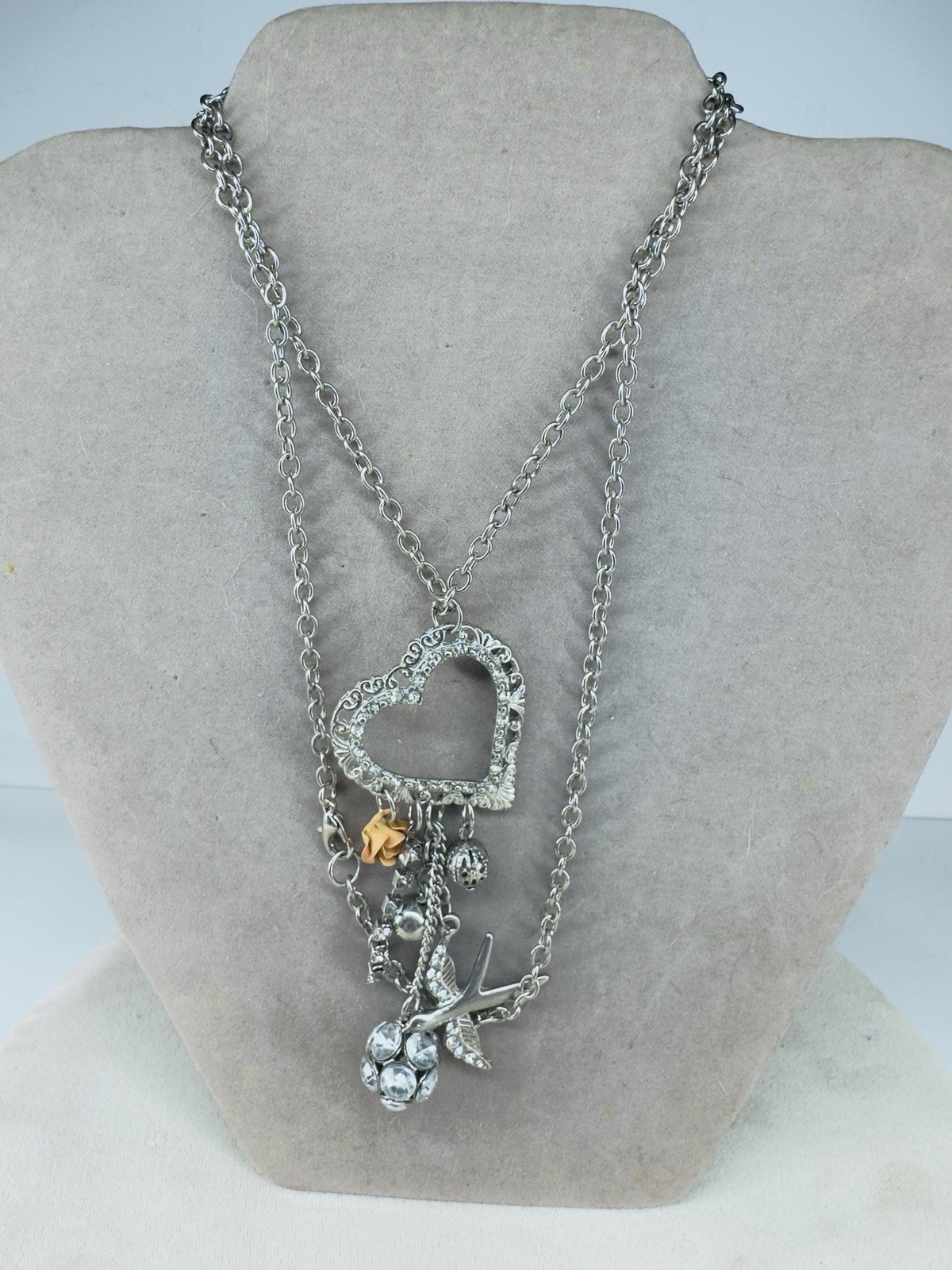 Love Heart Jewelry Lot Necklaces Vintage Modern Mix 7 Pieces