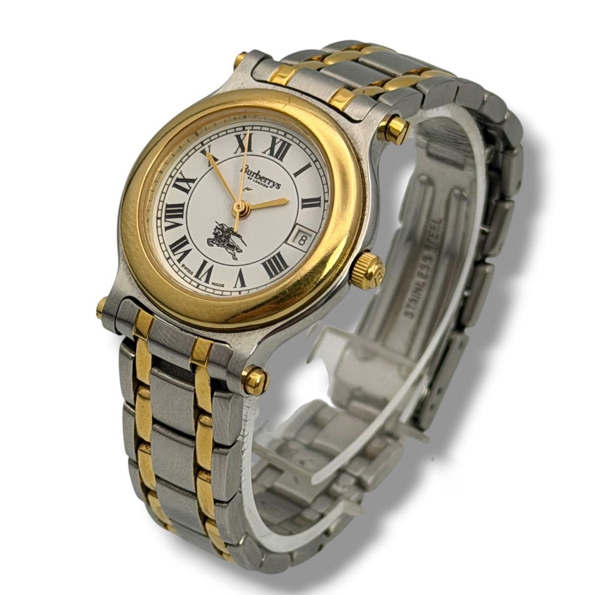 Working Burberry Analog Quartz Women’s Watch White Dial Combination