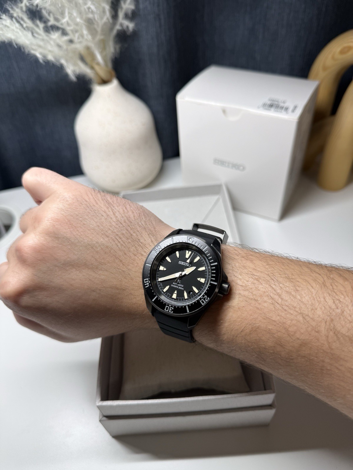 Seiko Prospex Samurai Diver Black Dial Silliocne Strap Watch SRPL15