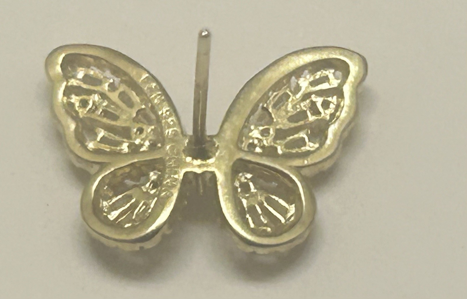 Fuzion Creations (FZN) Sterling 925 CZ Gold Tone Butterfly Earrings