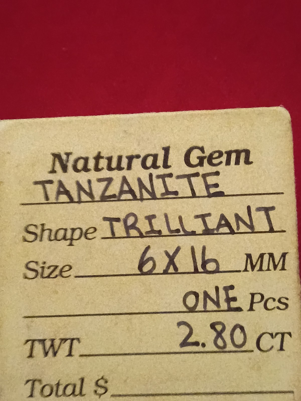 Natural Tanzanite Trillion Cut Blue/Purple Transparent 6x16mm 2.80ct 1pc