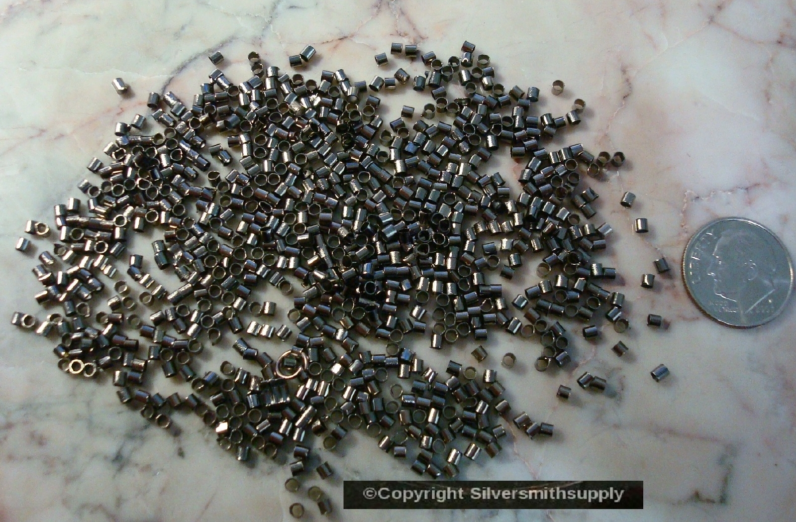 500 Crimps Gunmetal Black plated 2×1.5mm tube crimp beads attach clasps fps115