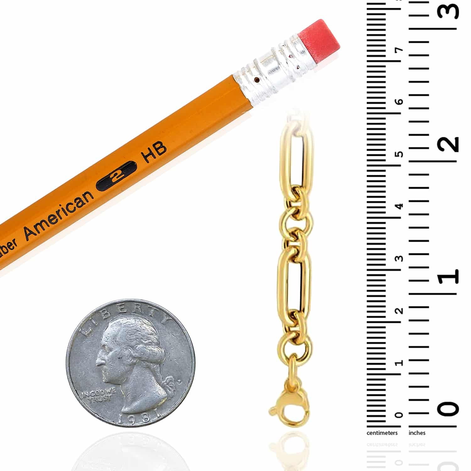 Solid 14K Real Gold 8mm Alternating Paperclip Chain Necklace 18″