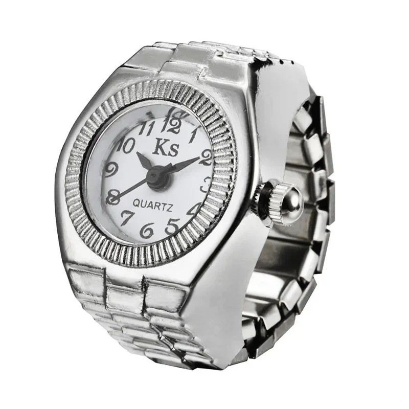 Finger Ring Watches Elastic Band Quartz Analog Watch Cute Gift For Men Women Kid