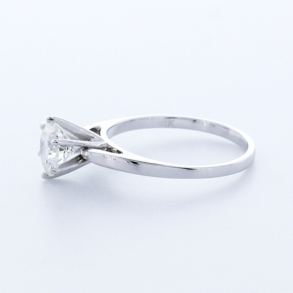 1.2CT Natural Diamond F/VS2 Very Good Cut Round Brilliant 18K White Gold 6-Prong