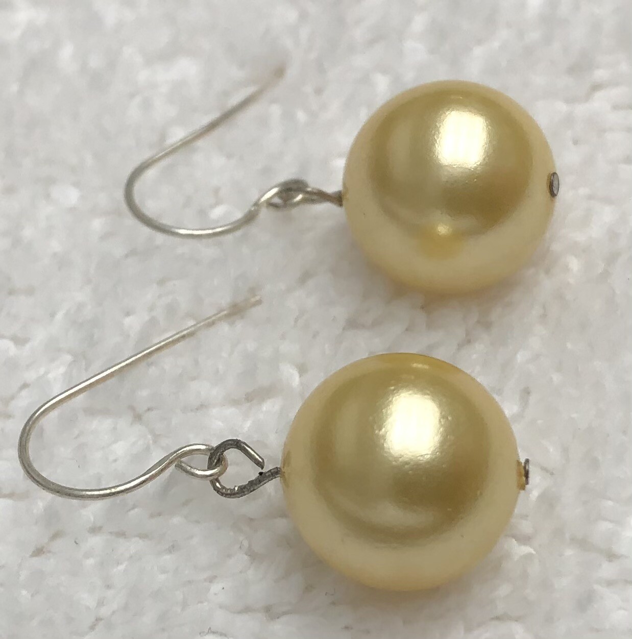 Pearl French Wire Earrings Buttercream 12.4mm