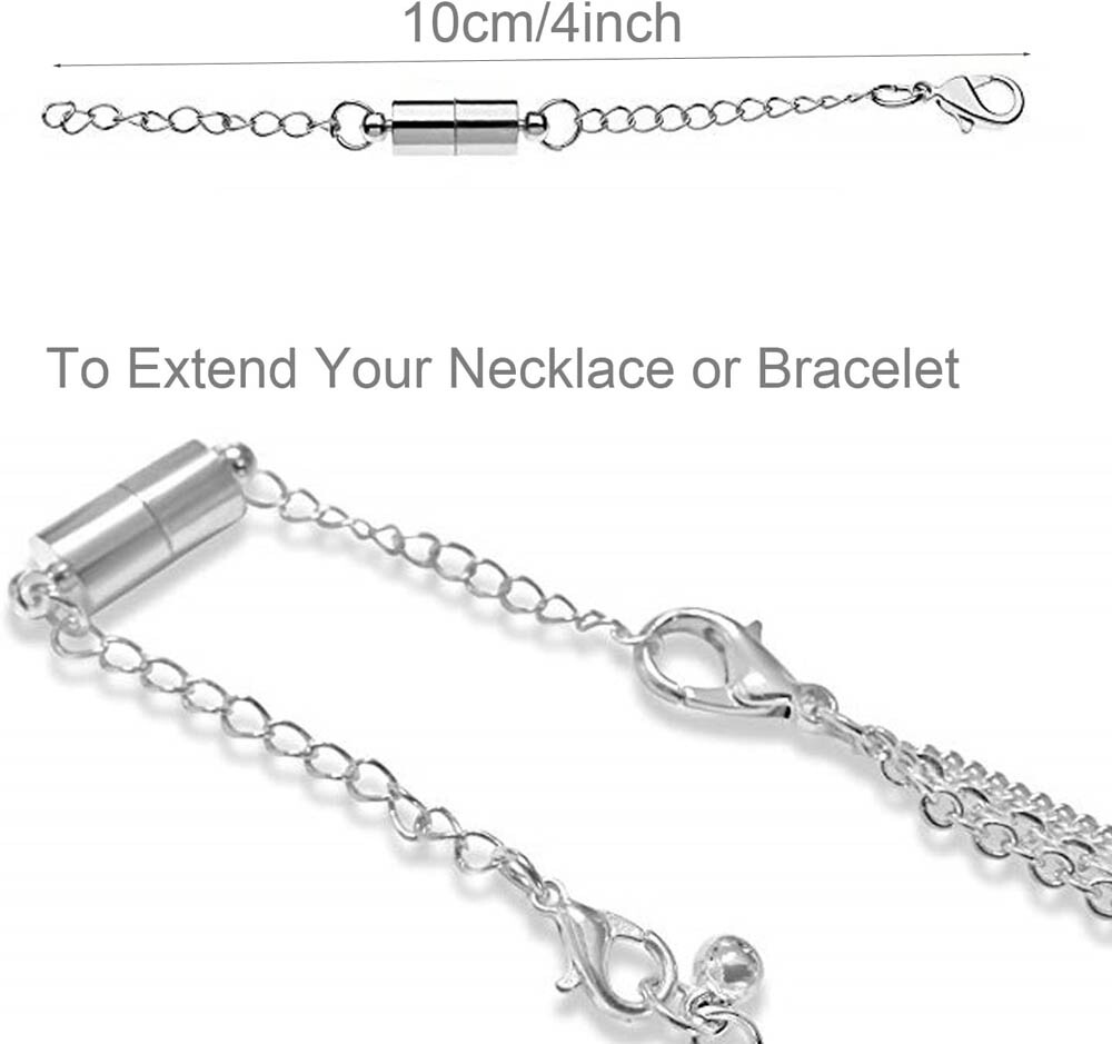 8Pcs Magnetic Necklace Extenders Necklace Clasps with Extender Chains 2Colors US