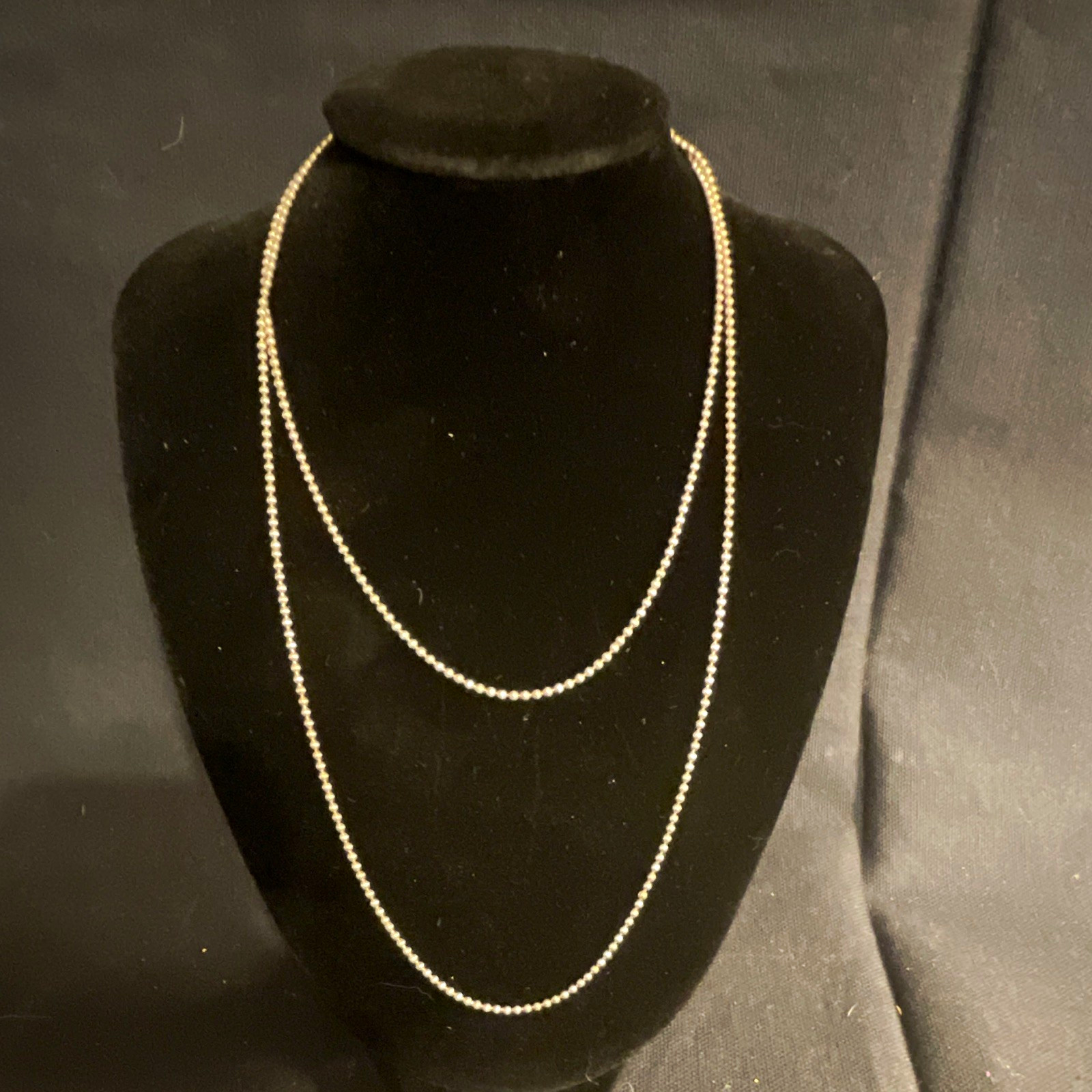 Sterling Silver 29 in. Ball/Bead Chain Necklace Spring Ring Clasp No Stone