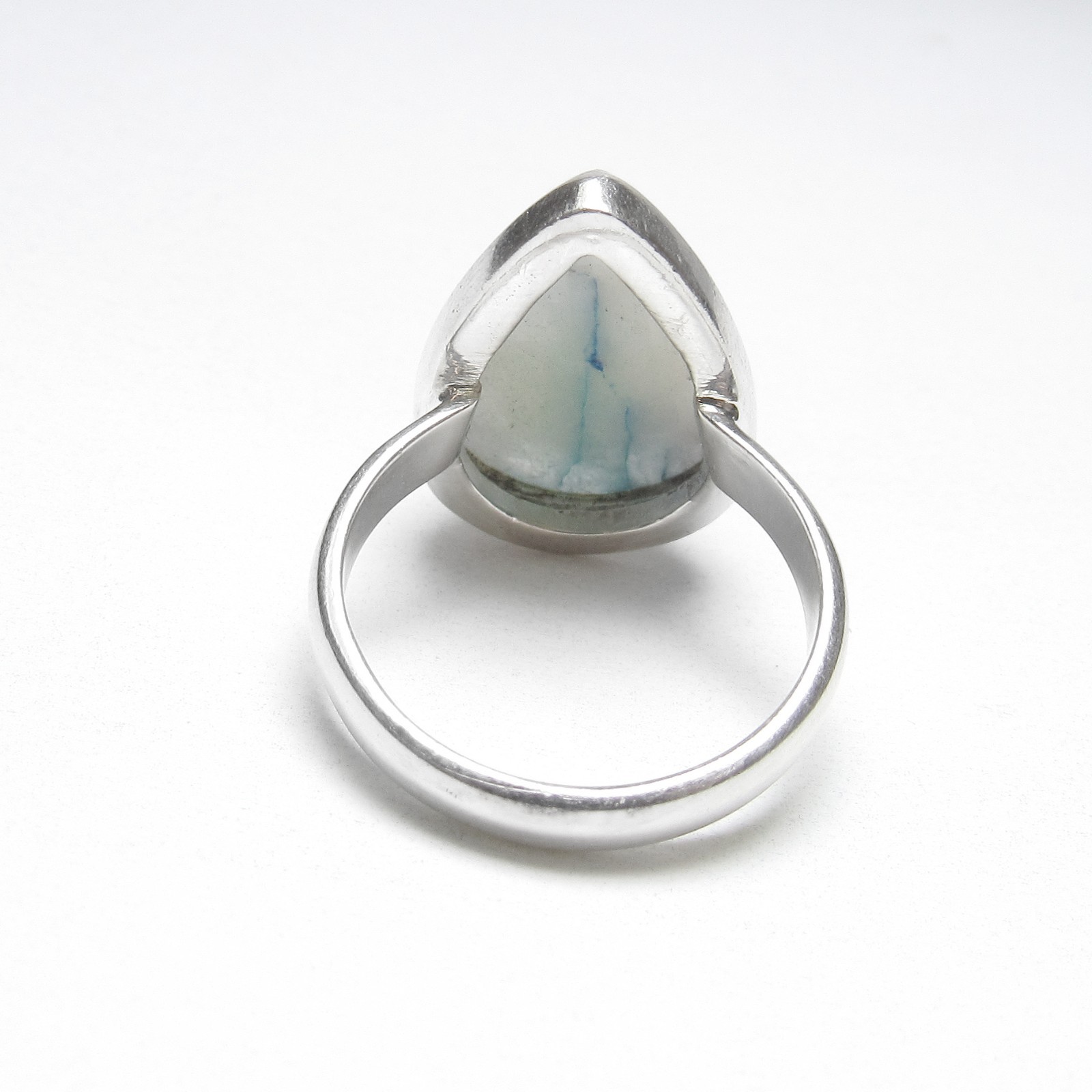 Sterling Silver 10.00 Ct Natural Pear Blue Accented Quantum Quattro Stone Ring