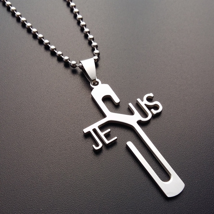 J&J Bro™ Jesus Name on Cross Christian Religious Pendant Necklace Bulk Packing