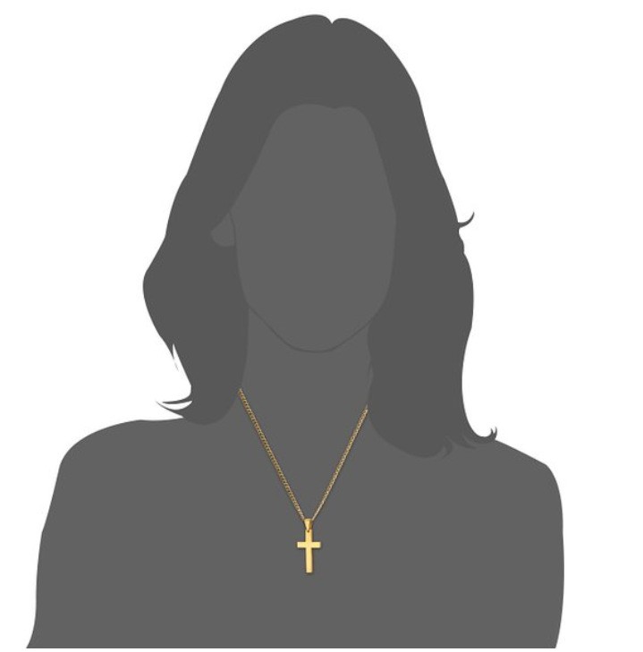 60Cm Cuban Chain With Cross, Mirror Polished, Men’s And Women’s Jewelry