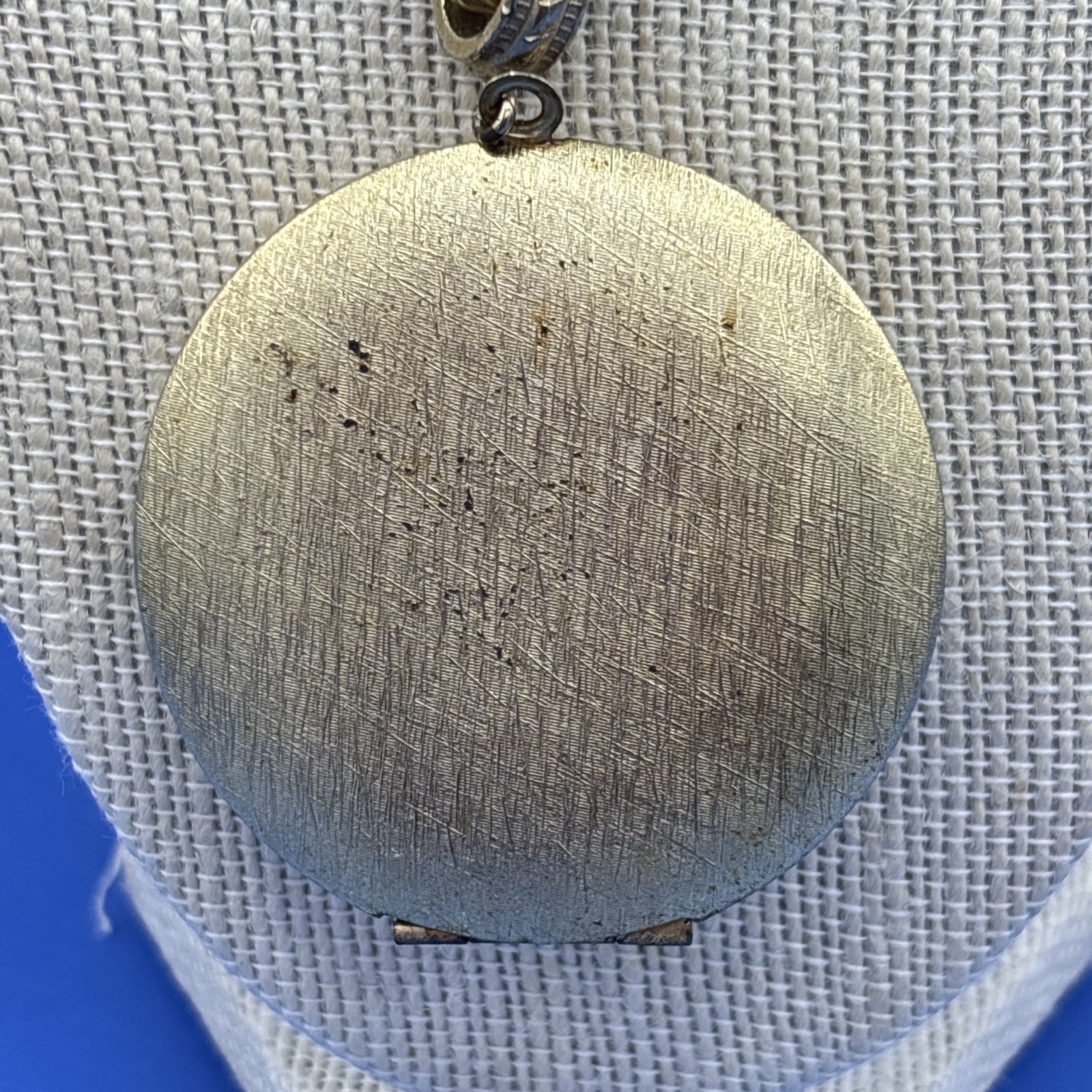 Vintage Whiting Davis Art Nouveau Lady Compact Locket Necklace 30” Gold Tone