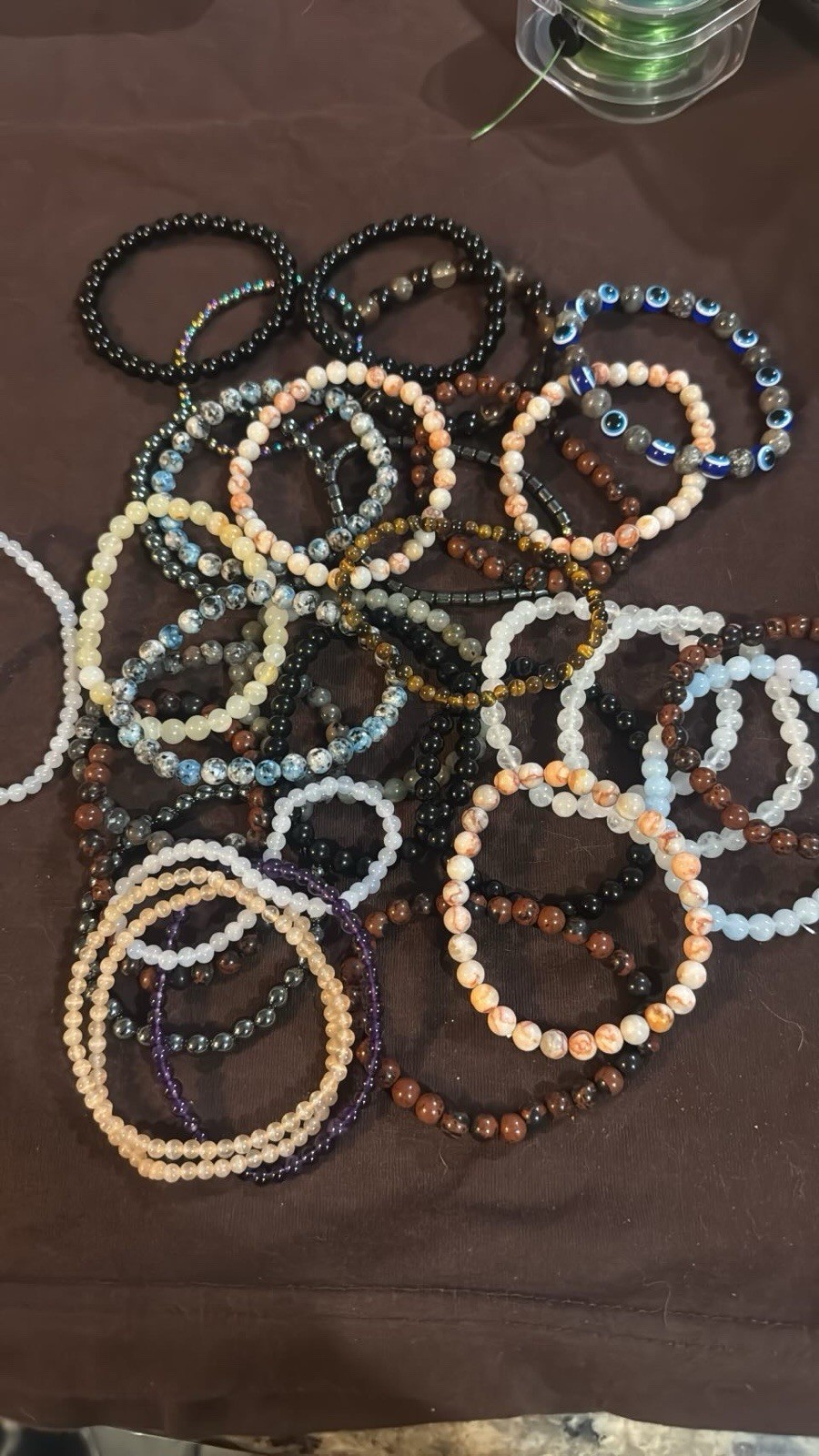 Mixed Jewelry Lot 50+ Multicolor Beaded Stretch Bracelets Mixed Materials