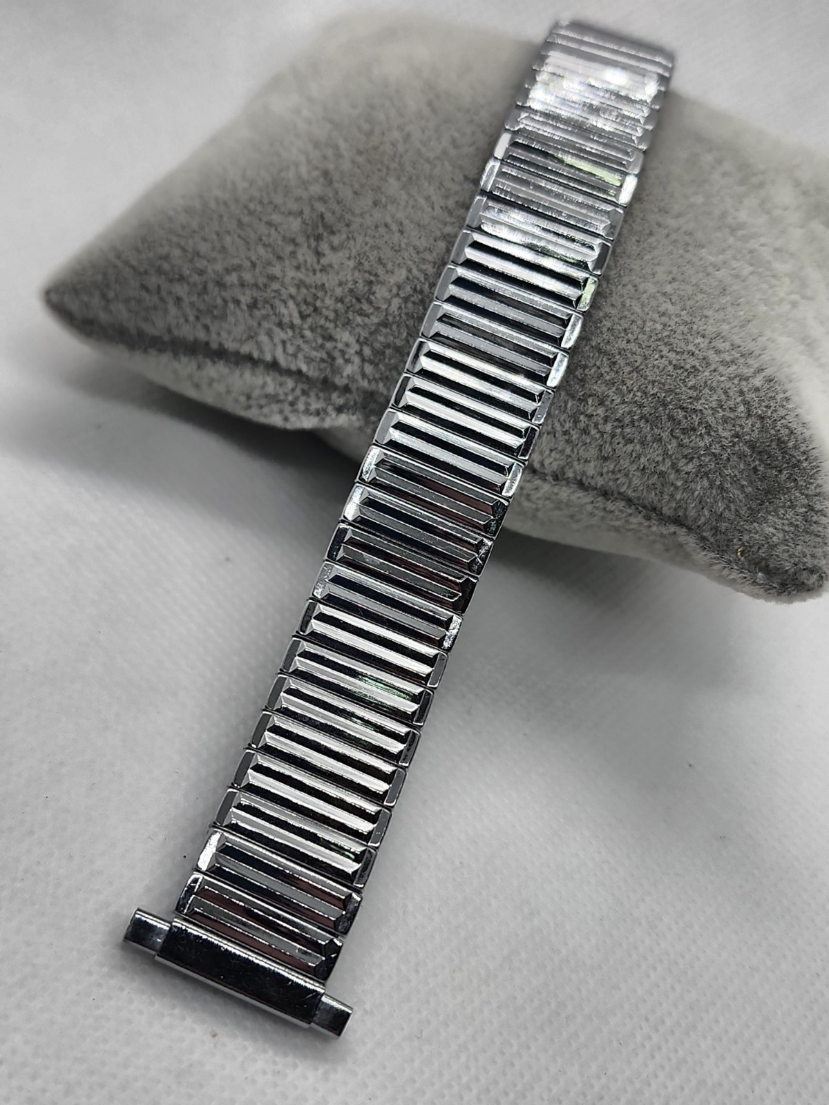 Vintage NOS Brite 17-21mm Adj End Base Metal Top Cap Expansion Watch Band