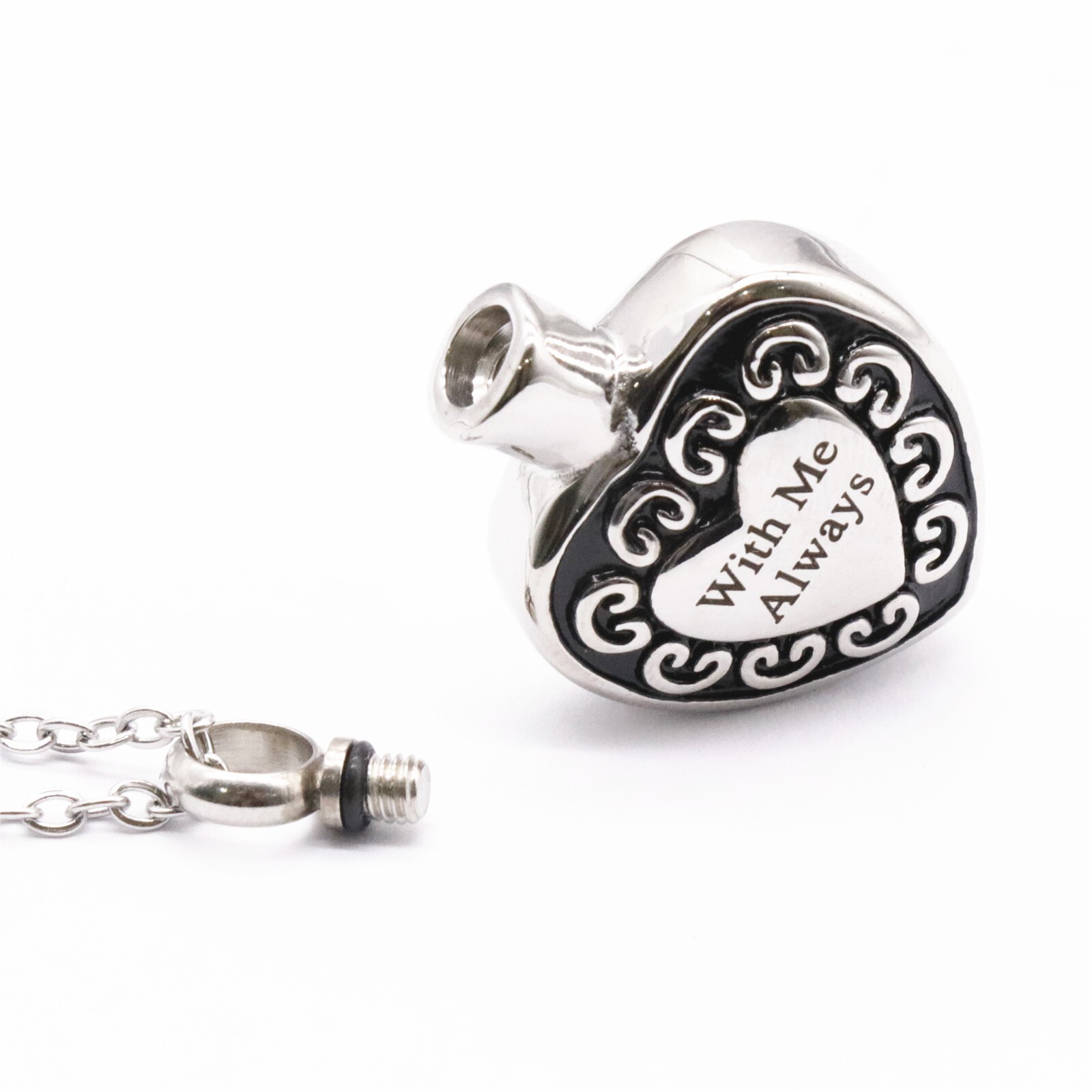 “With Me Always” Cremation Jewelry Keepsake Memorial Urn Necklace Ash Holder New