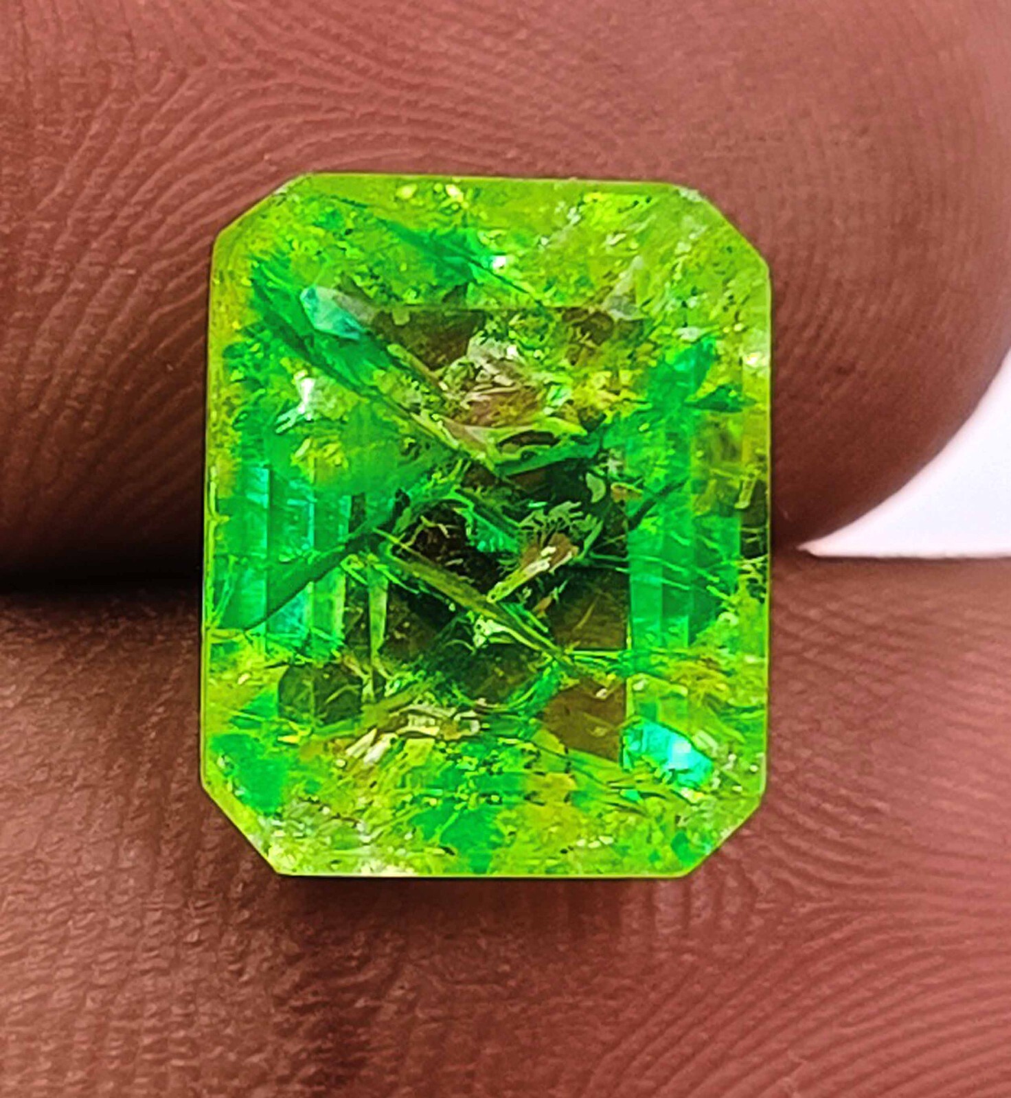 5.00 Ct IGL Zambia Gemstone Green Emerald Natural Faceted Emerald Cut Gems! AUN
