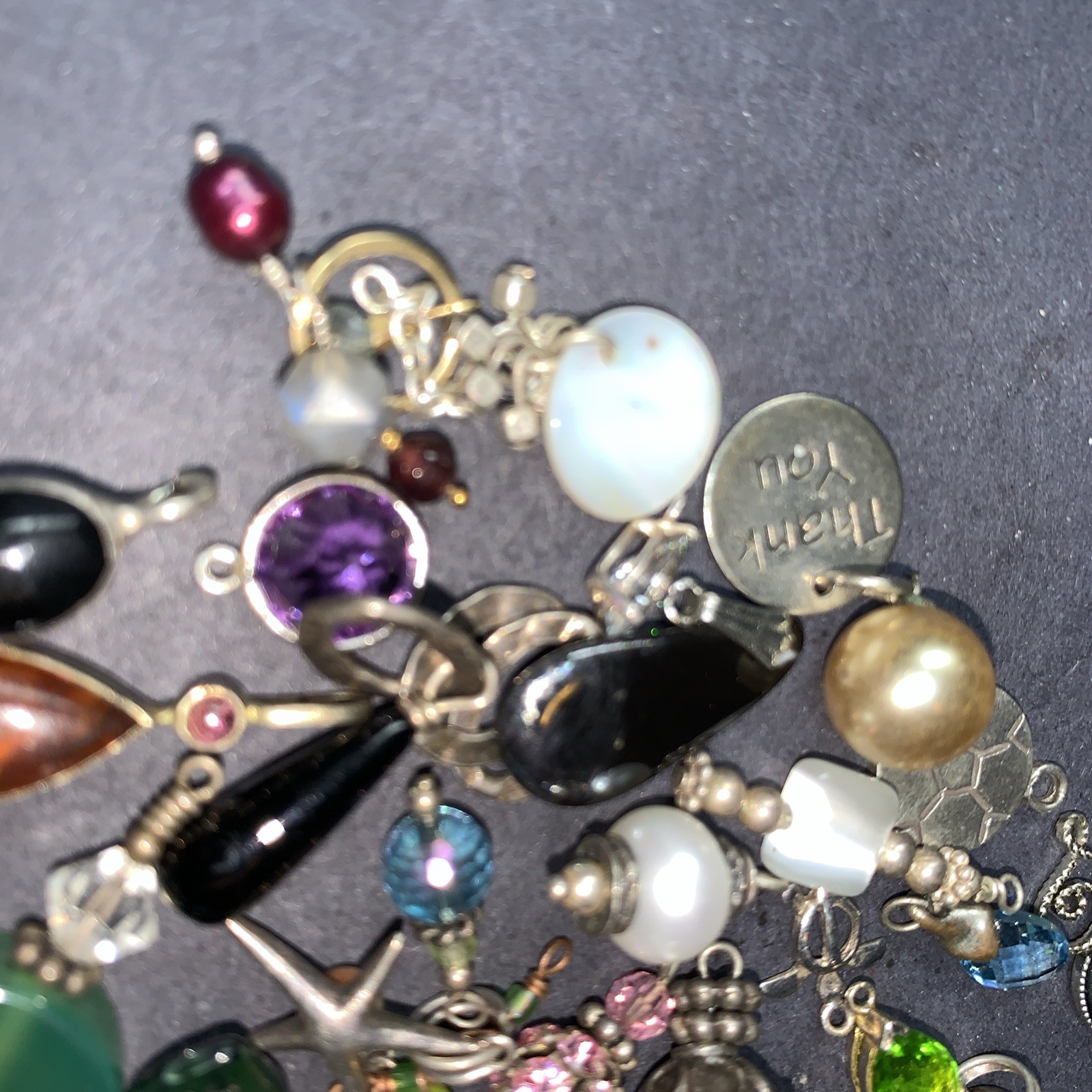 STERLING SILVER 925 Lot Necklace Pendant SS40 Charms Boho Crystal Navajo 42