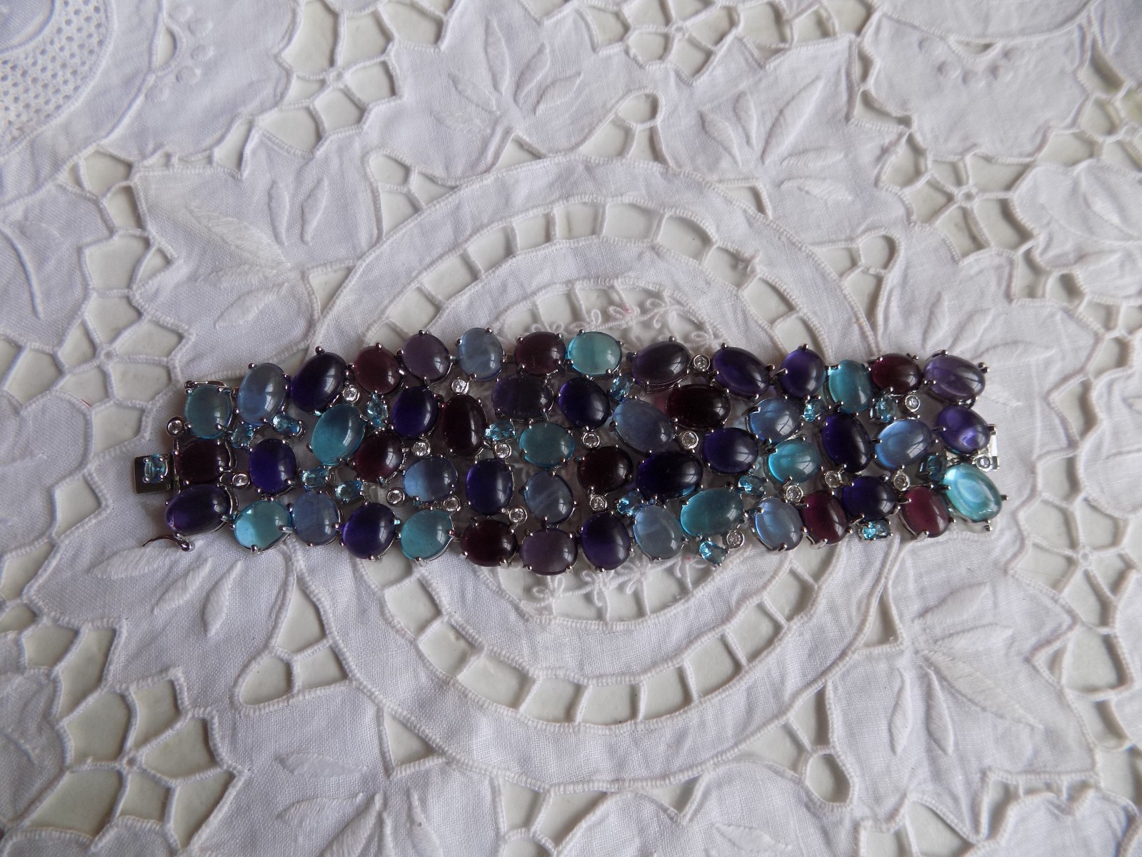 Real Collectables by Adrienne Diamonite Multicolor Cabochon Statement Bracelet