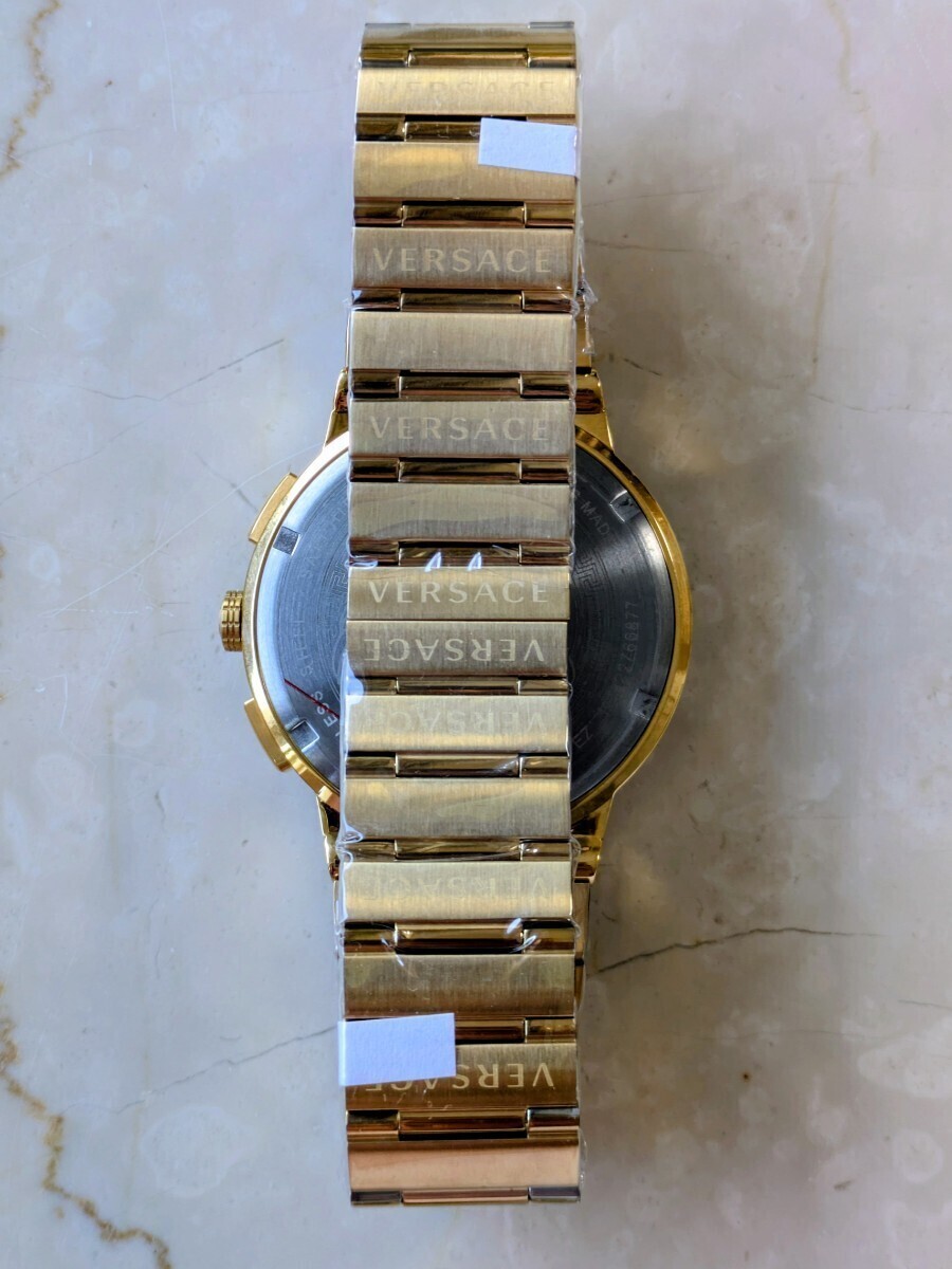 [B1P] VERSACE Greca Logo Chrono VEZ900421 Gold Chronograph Watch [k7n]