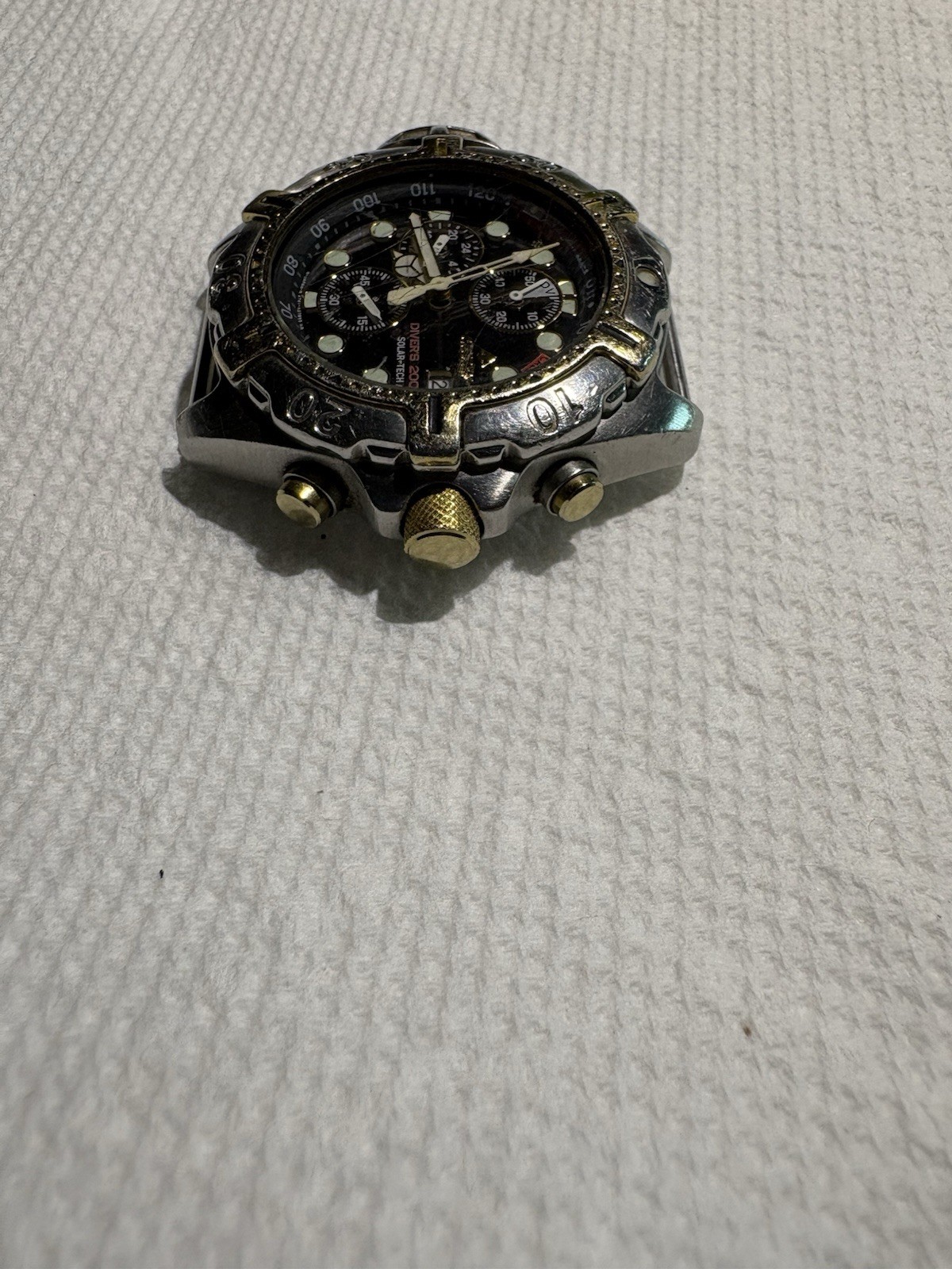 Rare Vintage 1998 Citizen Solar-Tech Aqualand Mens Divers 200M Watch