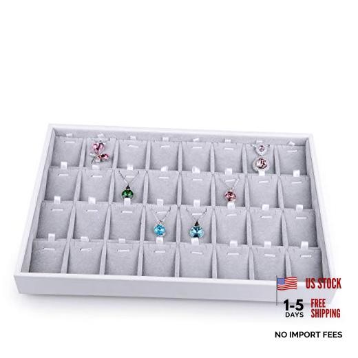 Velvet Stackable Jewelry Tray 32 Grids Pendant 32 Grids Necklace/Pendant Tray