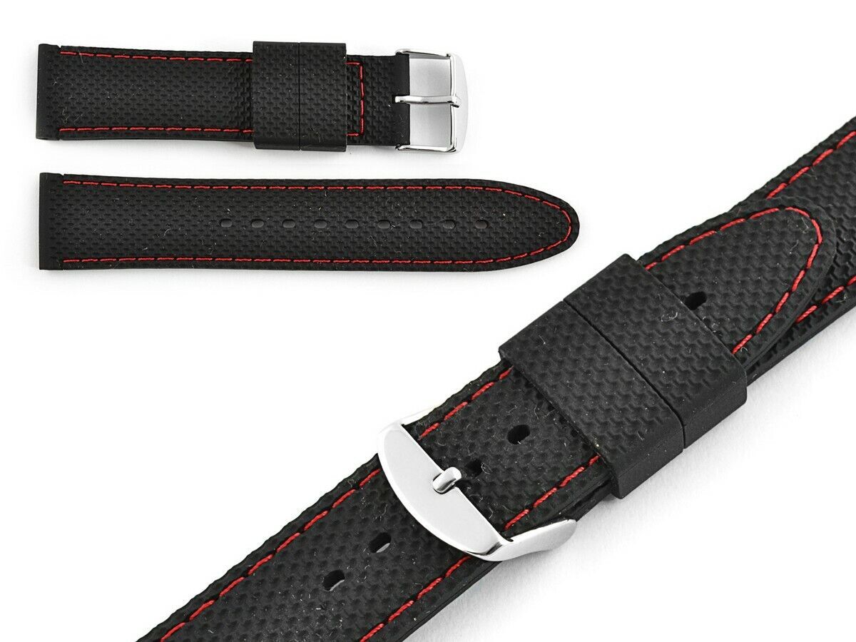 WATCH STRAP SILICON RUBBER TRAVELLER WATERPROOF 16MM 18MM, 20MM, 22MM, 24MM US