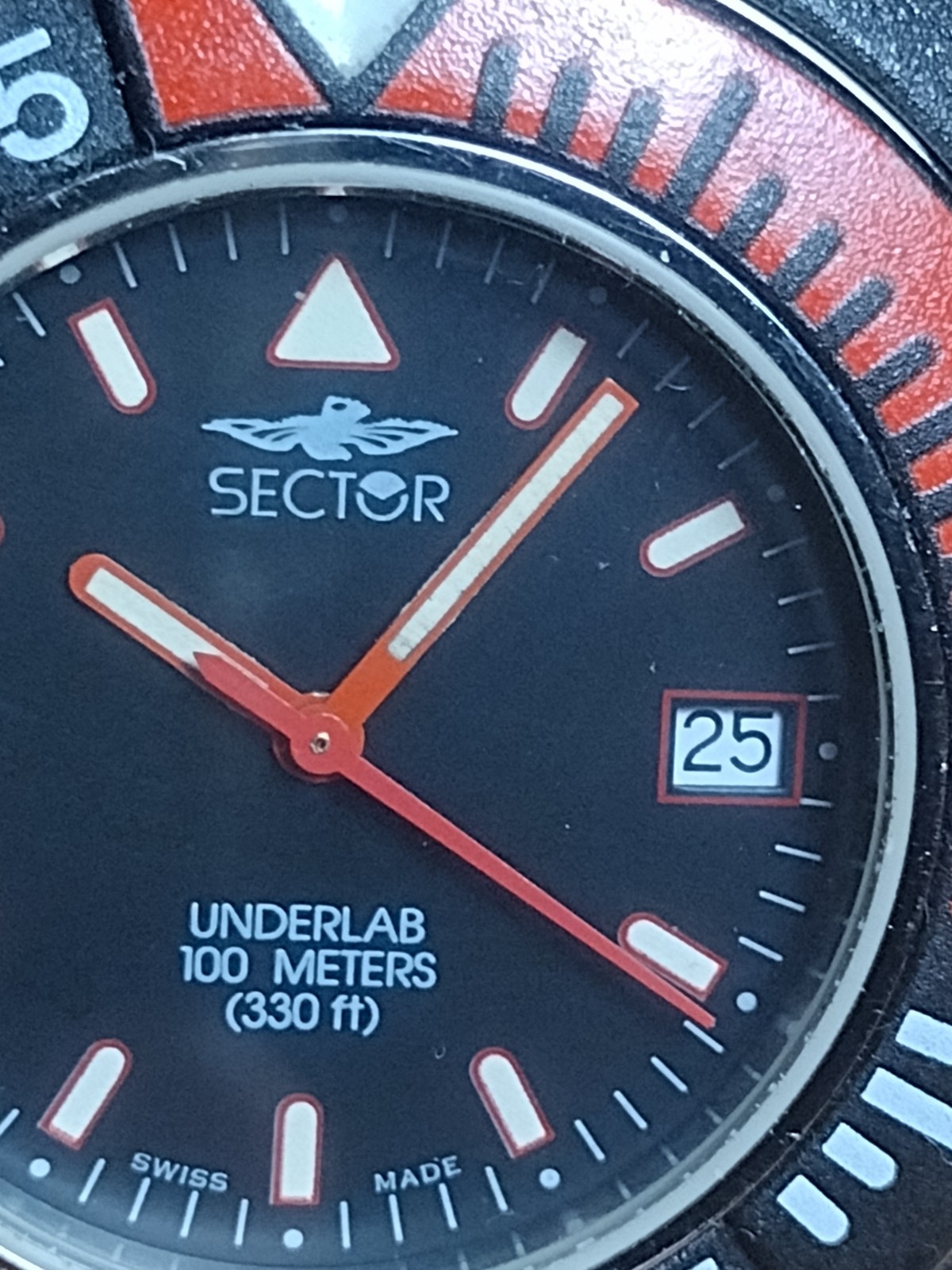 NEW VINTAGE! Sector UNDERLAB 1851200015 watch chronograph LEATHER 100M WARRANTY