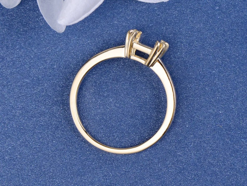 6mm Princess Setting Customize Semi Mount Engagement Ring 14k Yellow Gold Plated