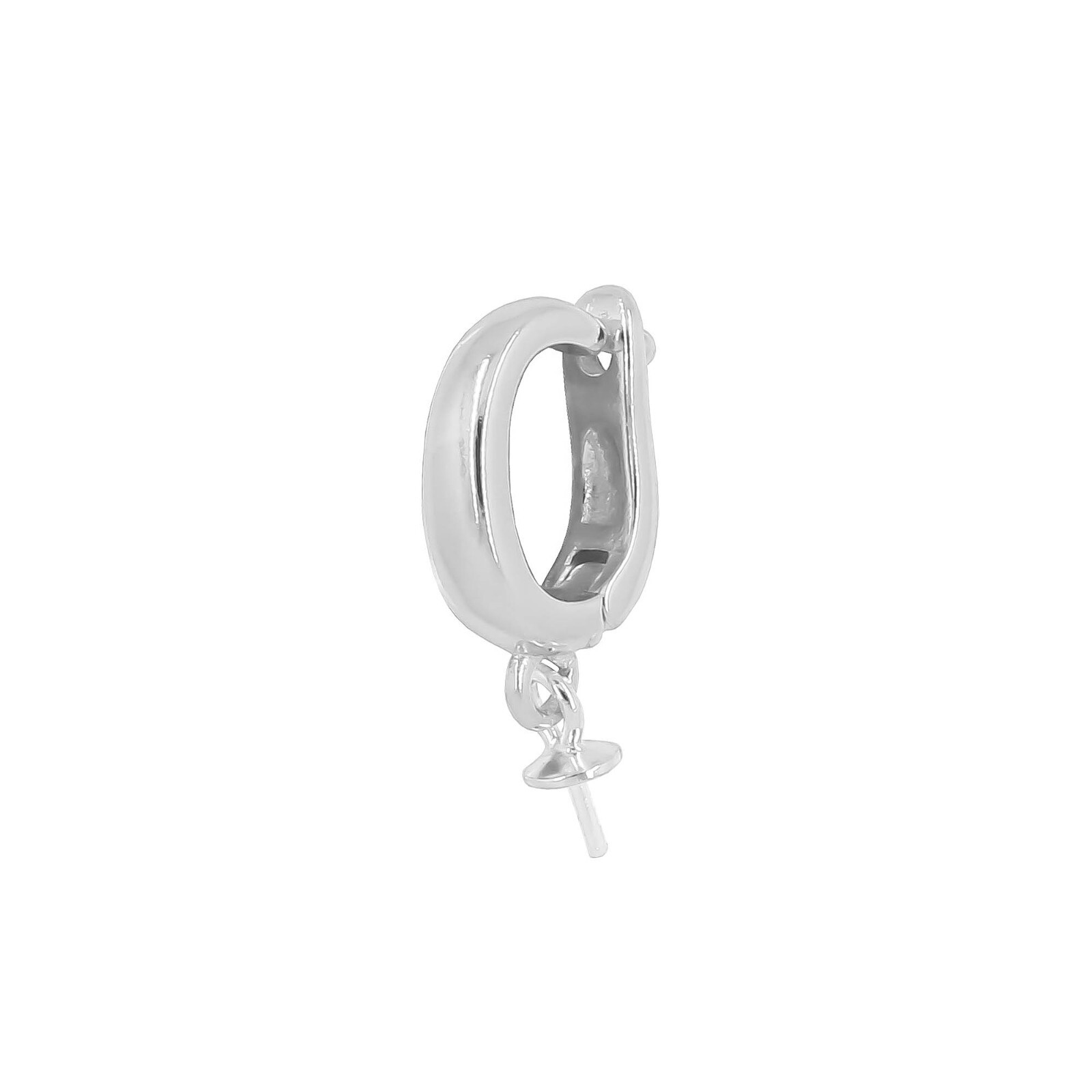 Sterling Silver Hinged Clasp Pendant Bail Pearl Enhancer with Glue In Pin #51499