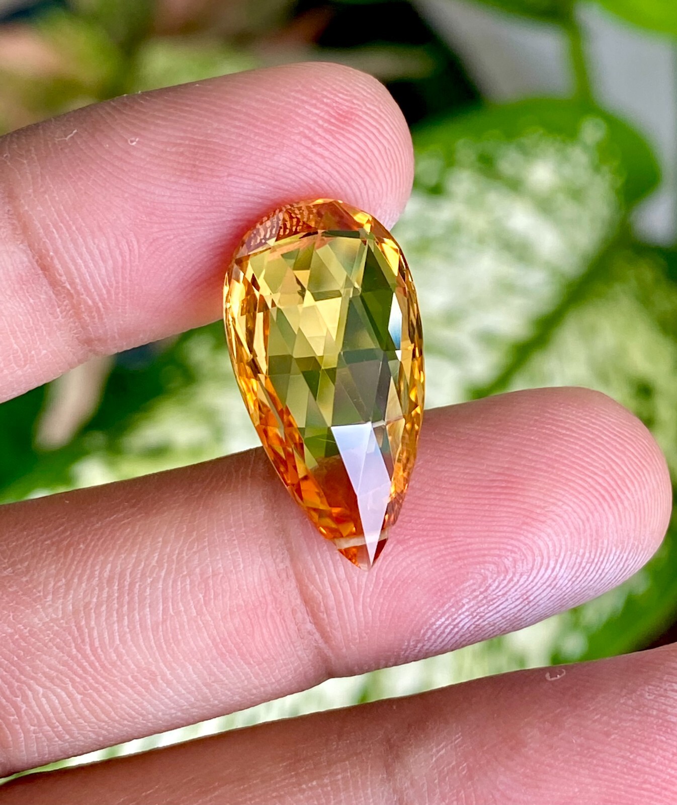 Genuine Citrine Drops Almond shape / Big size 24X12MM Citrine side drilled stone