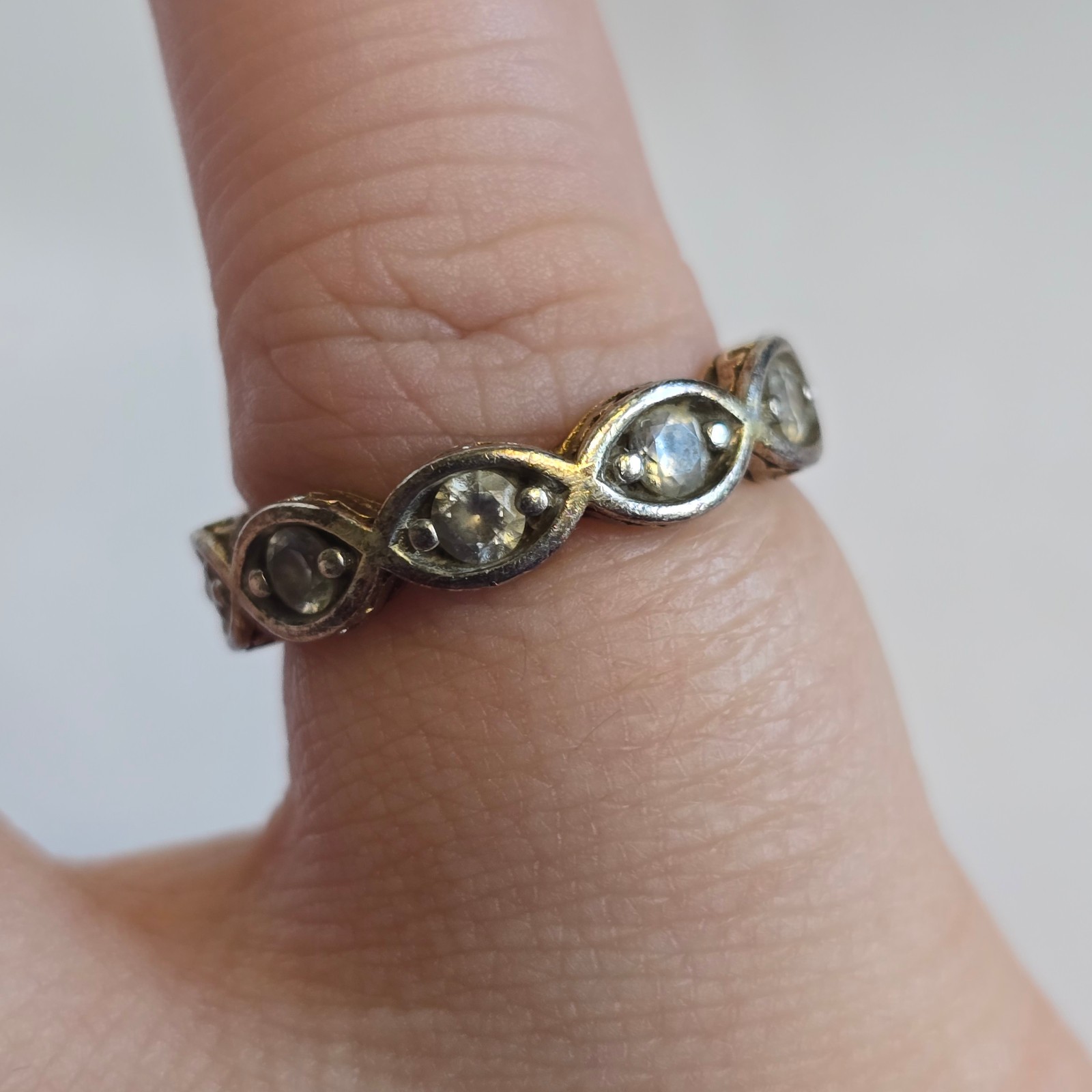 Sterling Silver Ring 4.48g Fine Jewelry Size 7 Band Cubic Zirconia *READ*