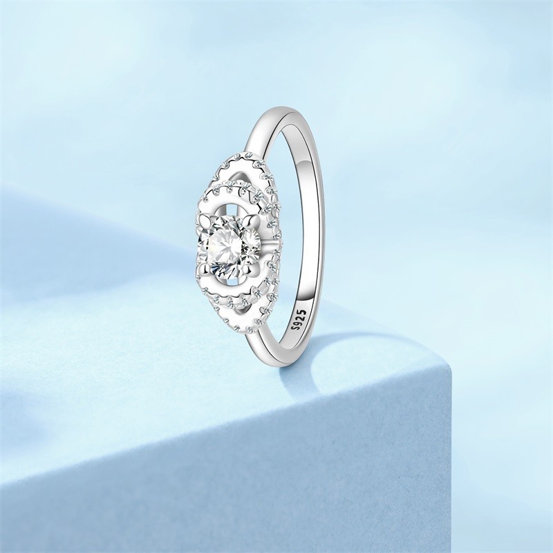 KUNSIR Sterling Silver Dainty Rings for Women – 5A CZ Promise Wedding Band Rings