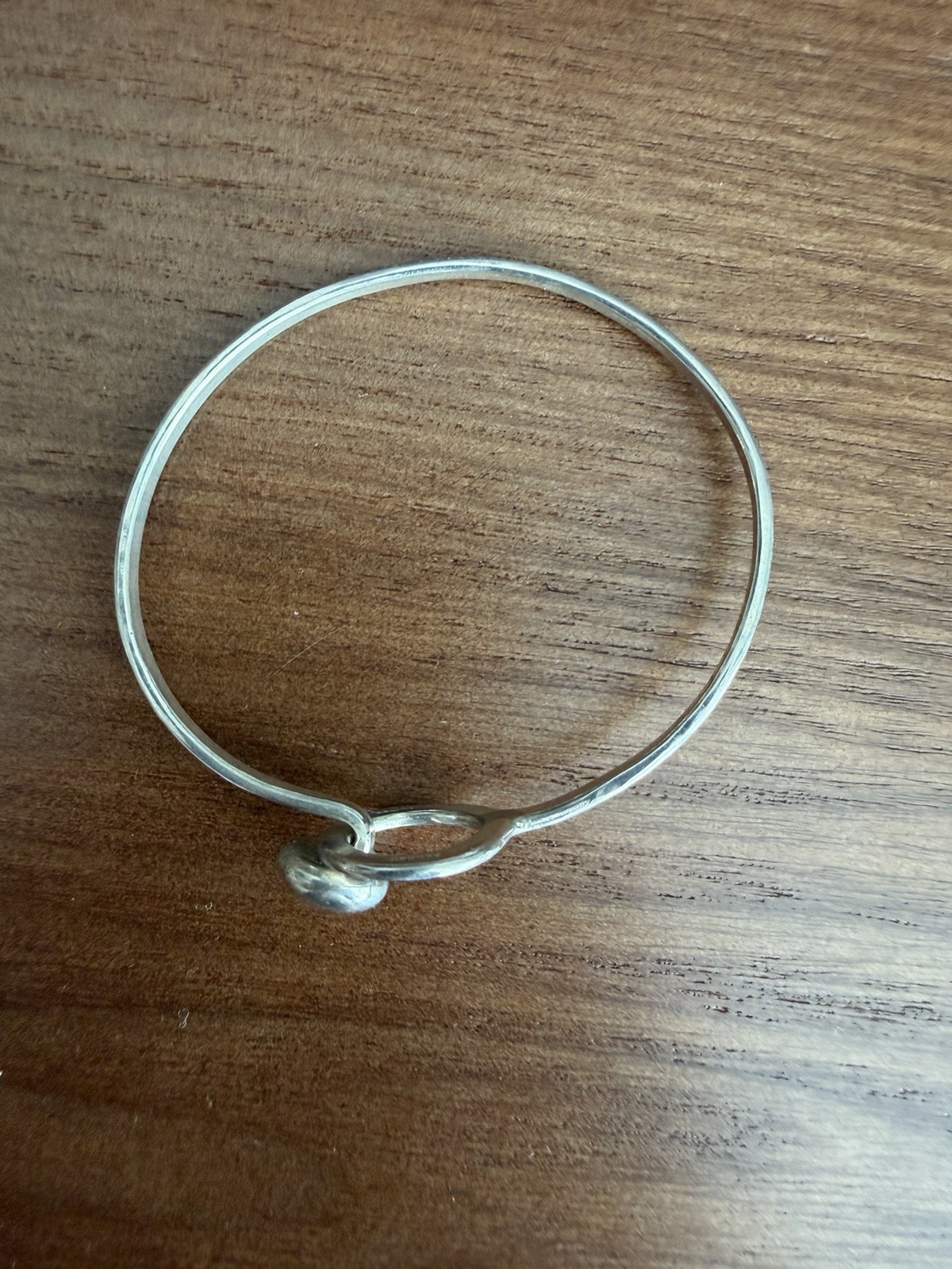 Sterling Silver Button Bangle Bracelet – Fits Girl’s Or Very Small Women’s Wrist