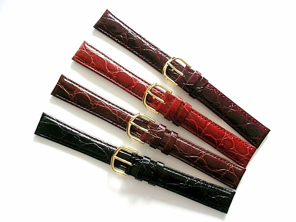 16 17 18 19 Alligator calf XL Extra Long Black Brown watch band strap IW SUISSE