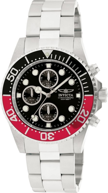BF DEAL! Invicta Mens 43mm Pro Diver Red/Black/Silver Tone Bracelet 200m Watch