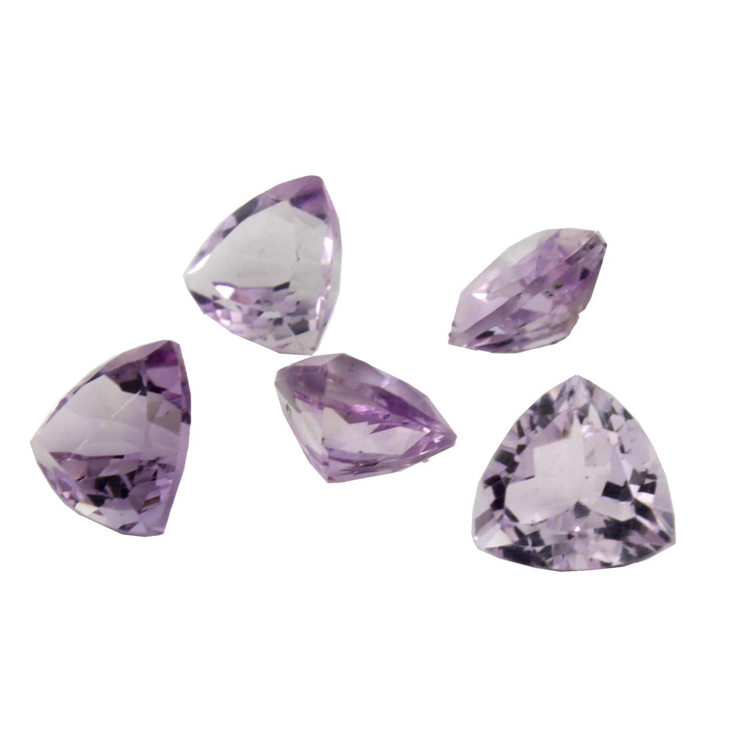 4X4MM TO 10X10MM NATURAL PINK AMETHYST TRILLION CUT FACETED LOOSE GEMSTONE