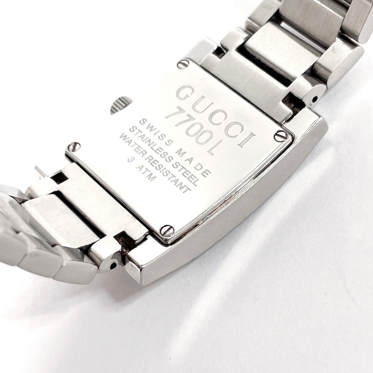 GUCCI GUCCI Watch 7700L Stainless Steel Silver Quartz Square Face with Box