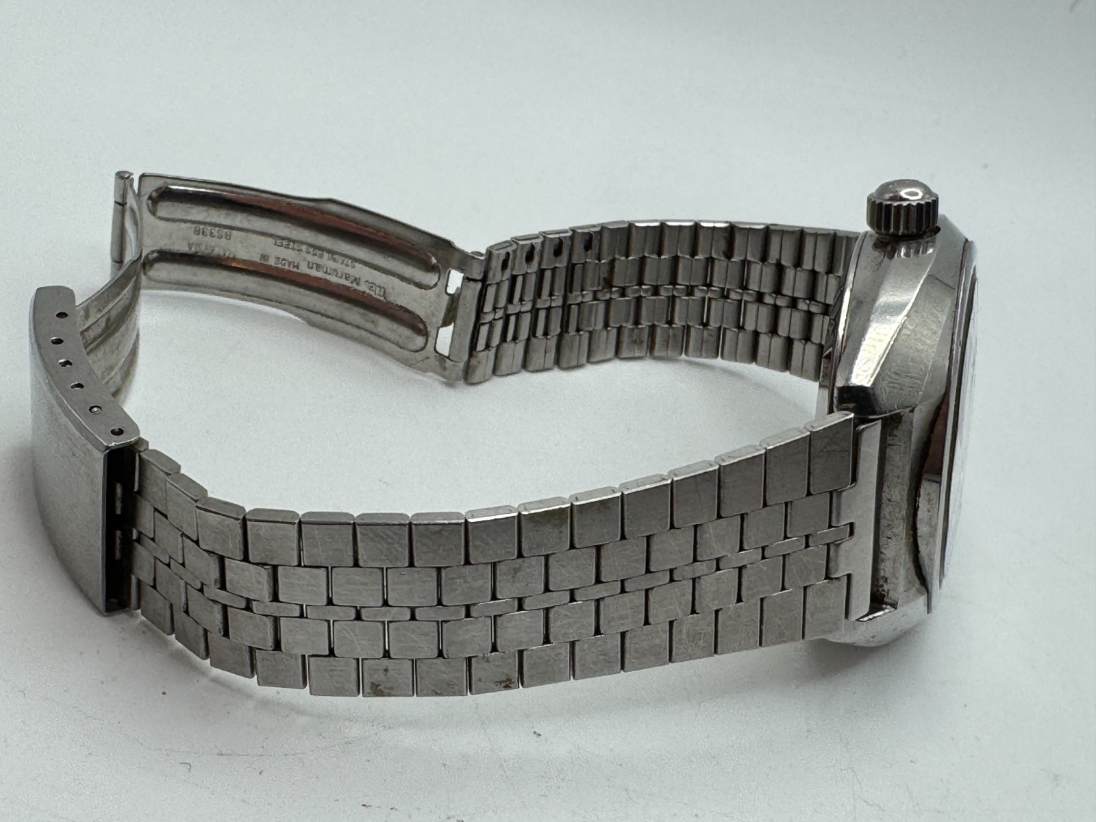 Vintage Men’s ORIENT Automatic 21 Jewels 149-10560 Silver Tone Day Date Watch