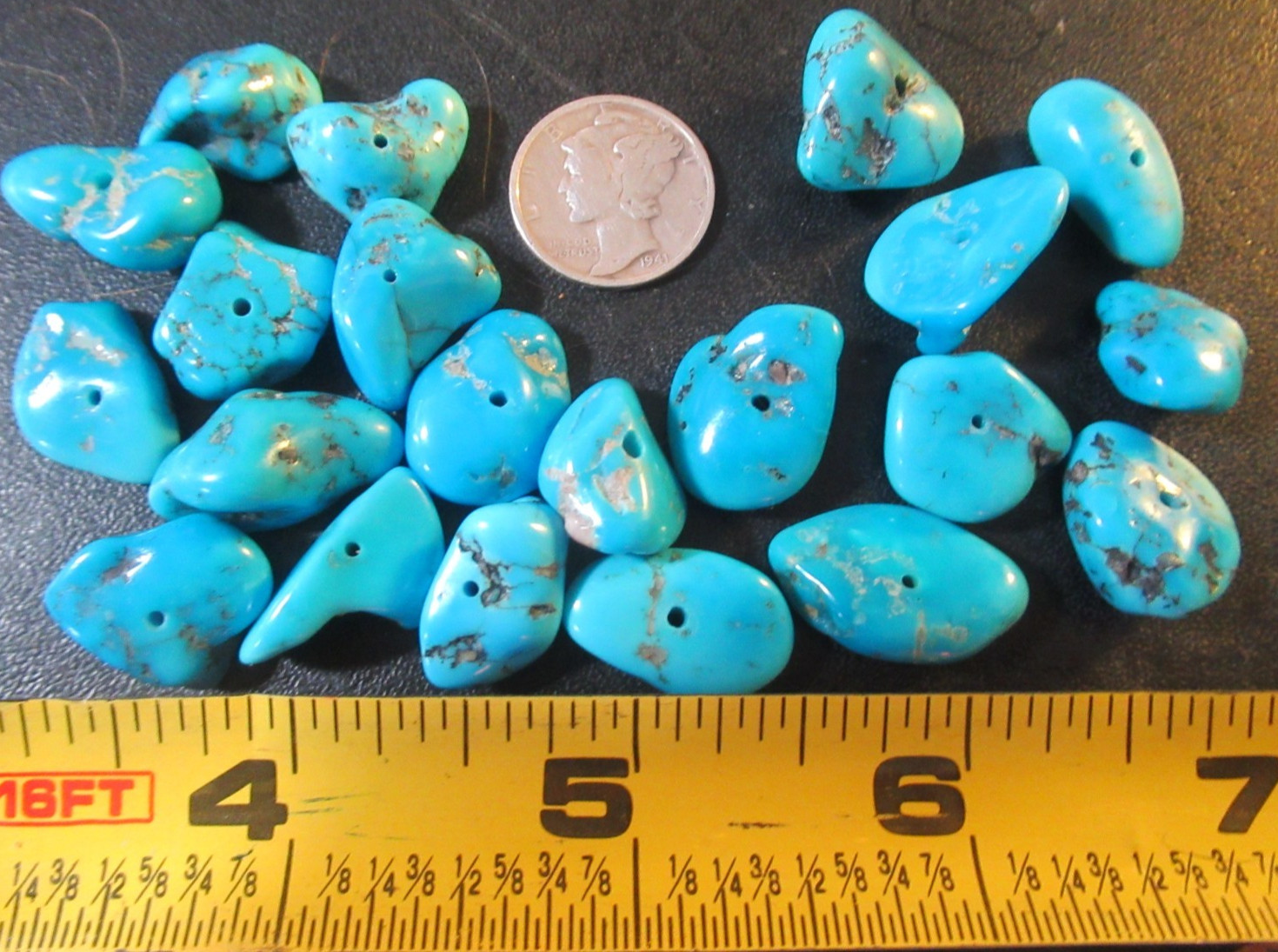 ~SALE~ SLEEPING BEAUTY TURQUOISE 40g. LARGE DRILLED 14X13mm TO 21X14mm #848