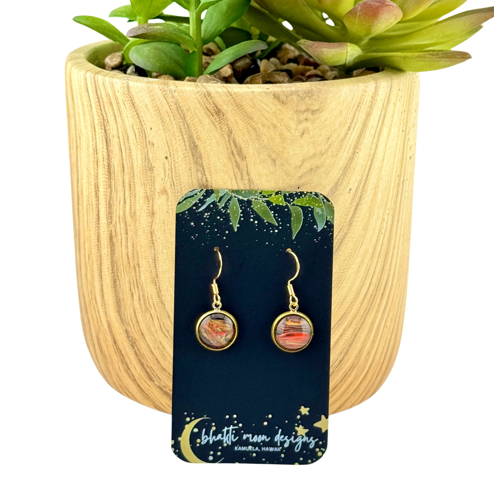 Dangle Earrings Handmade “Fall Colors” Electroplated Sterling Silver Earwires