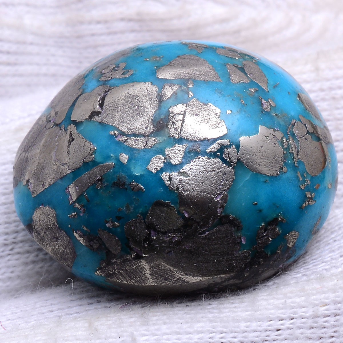 Blue Gold Magic~ 79.00 Cts Natural Persian Turquoise Hi-End Cabochon Gemstone