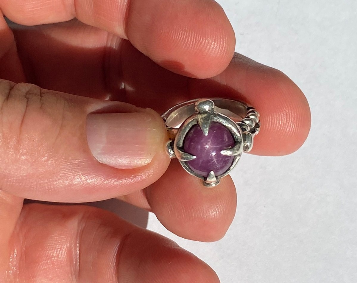 Star Sapphire Ruby Ring-size 7.5- Stone is untreated 12x10mm–& not man made!