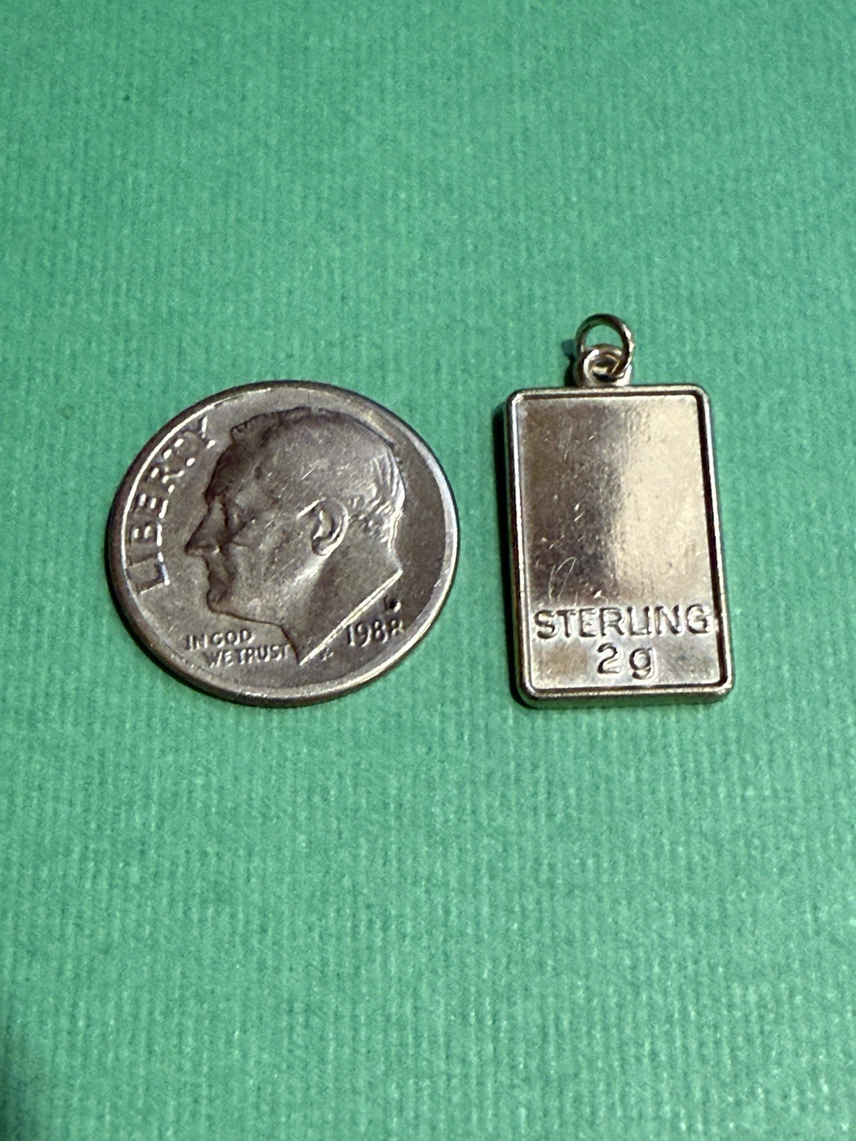 Vintage Sterling Silver (2 GRAM) Ingot Bar Bracelet Charm Pendant