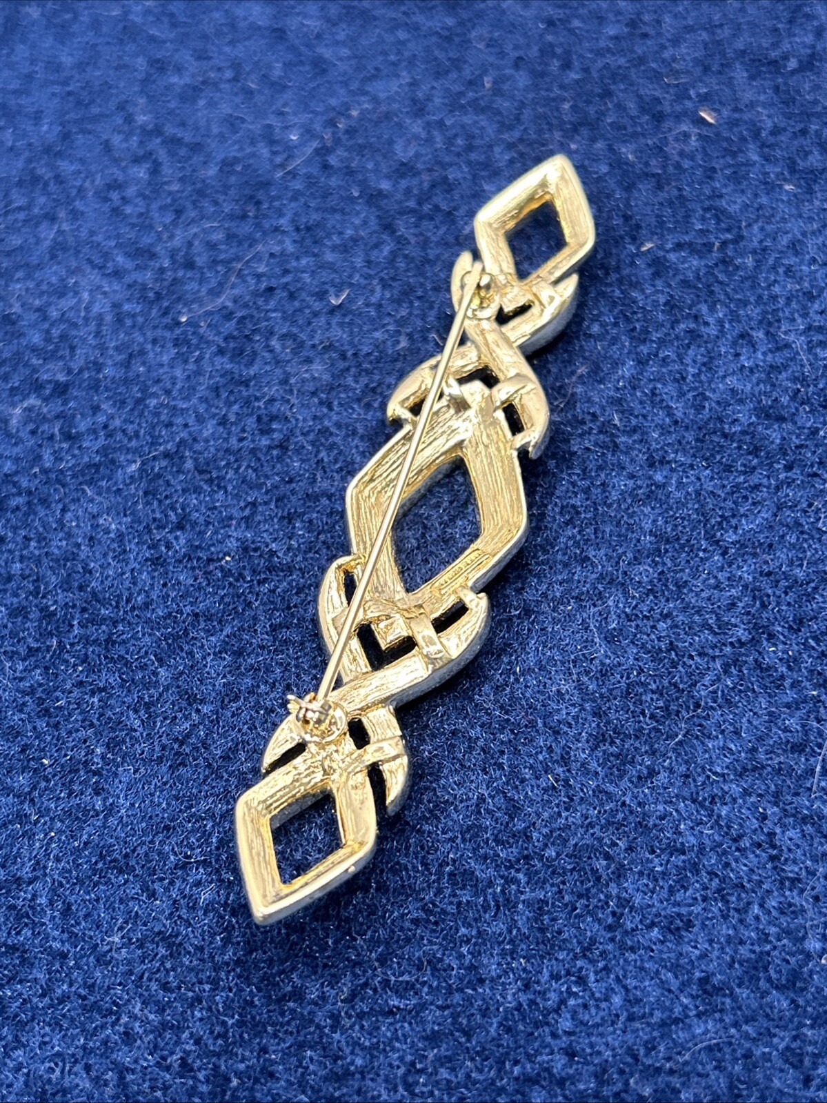 trifari brooch Blue Green Gold Tone Art Deco