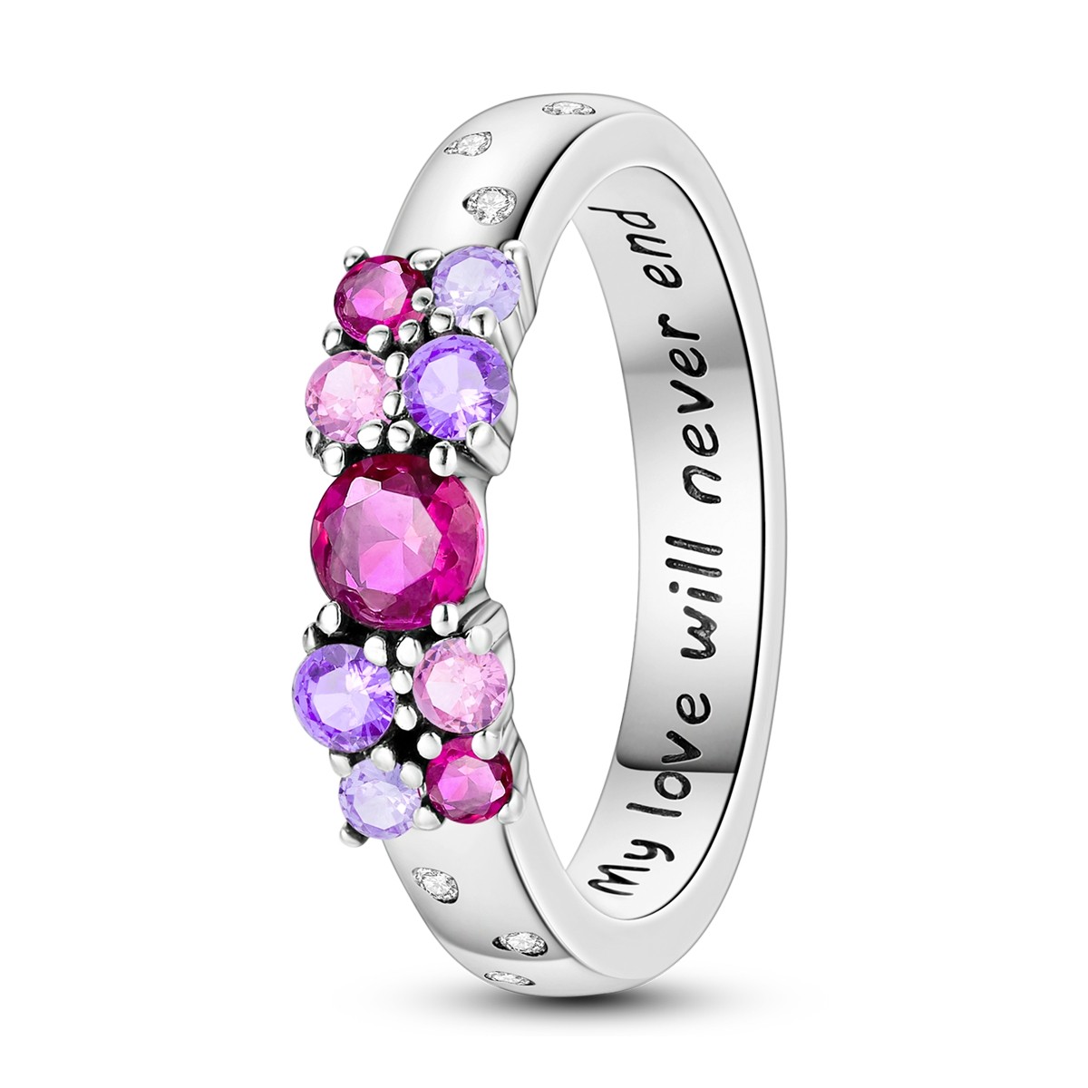 LAZA 925 Sterling Silver Endless love Finger Ring Pink AAA CZ for Women Jewelry