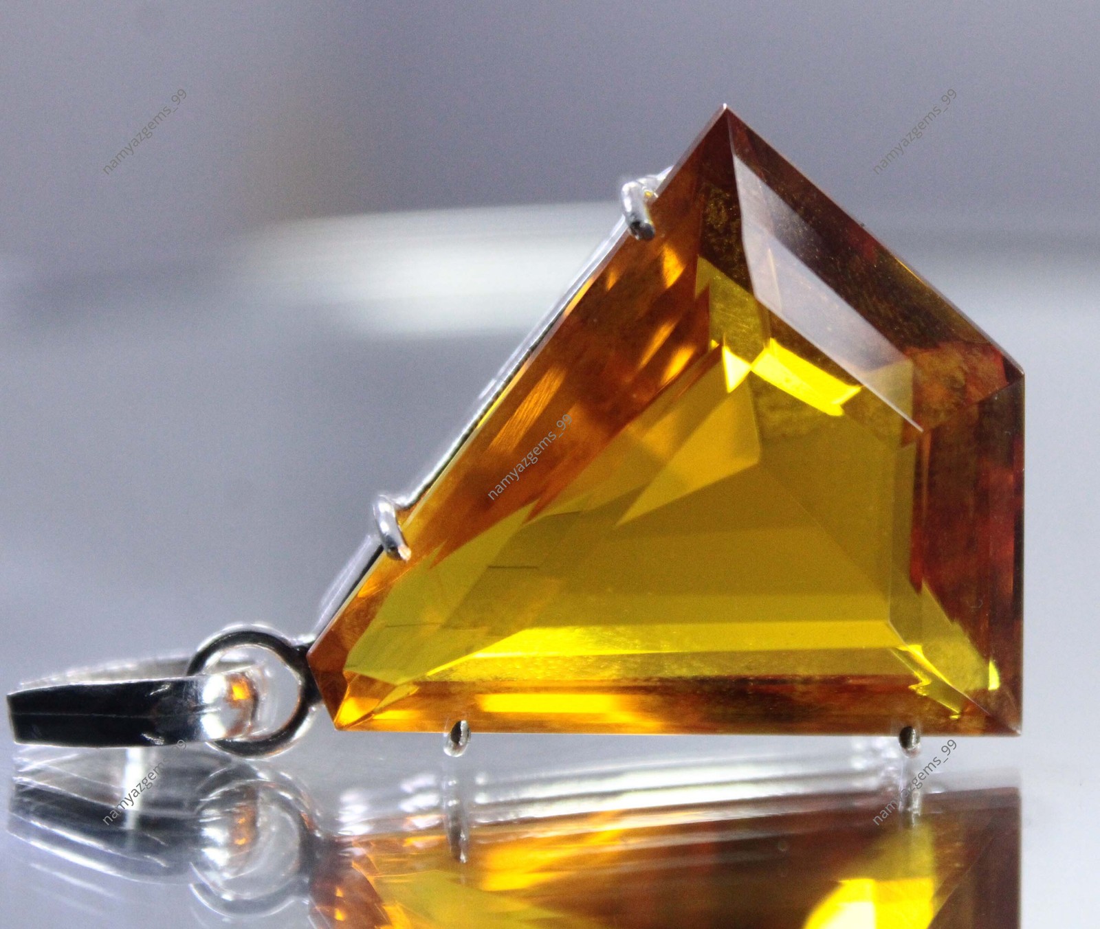58.85 Ct Natural Imperial Topaz Loose Gemstone 925 Sterling Silver Pendant Fancy