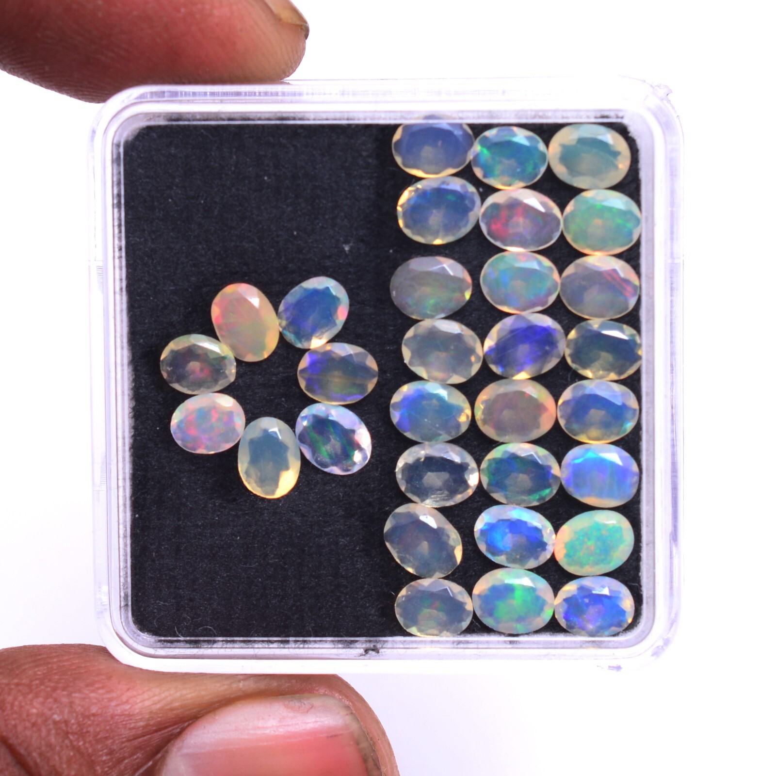 Set Of 31 Pcs Natural Ethiopian Opal Untreated 5mmx4mm Oval Cut Loose Gemstones