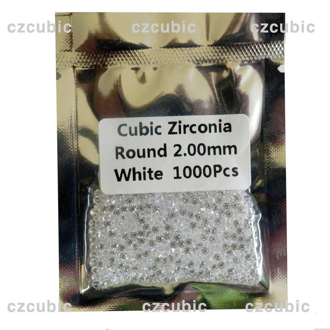ROUND CUBIC ZIRCONIA CZ LOOSE STONES 1000 PCS 1.0 – 3.0 MM 5A QUALITY SHIP IN US