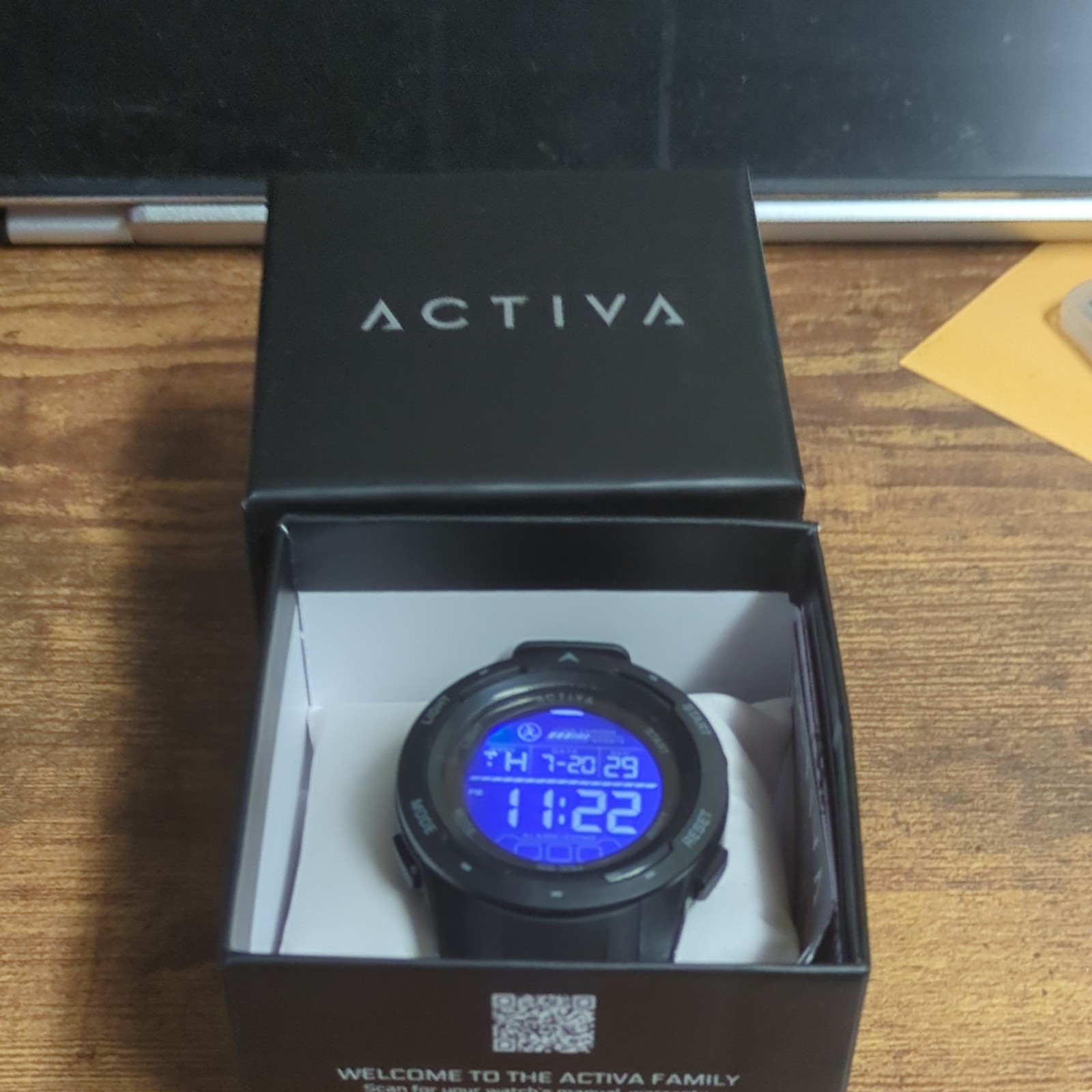 Activa Sports Quartz Digital Alarm Chronograph Backlight Watch Black w/Box